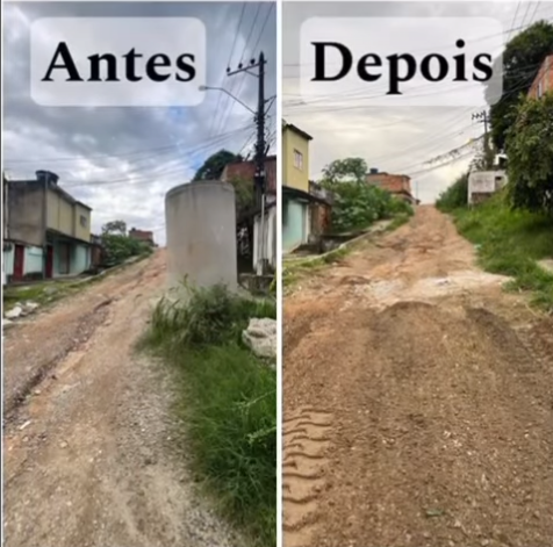 Uma rua antes e depois da retirada das barricadas no Parque Floresta - Reprodu&ccedil;&atilde;o / 39&ordm; BPM