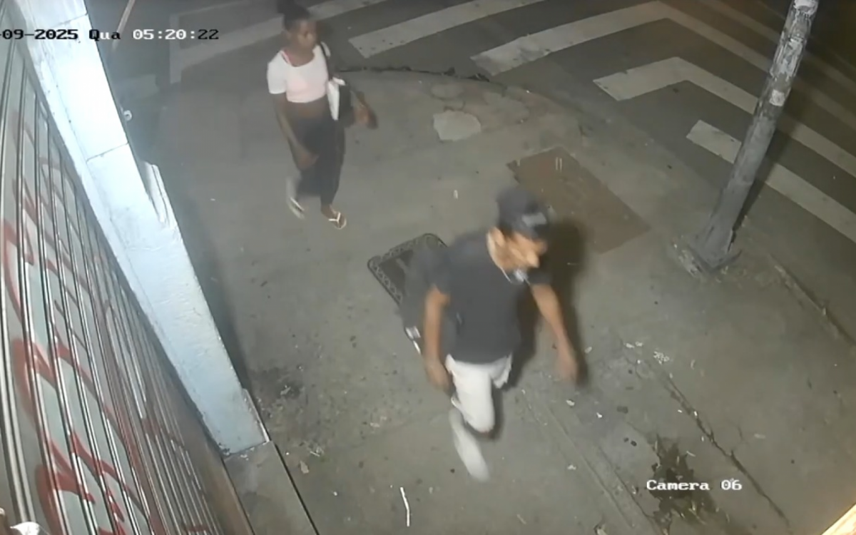 C&acirc;meras flagraram o casal entrando e saindo do restaurante onde a v&iacute;tima foi assassinada