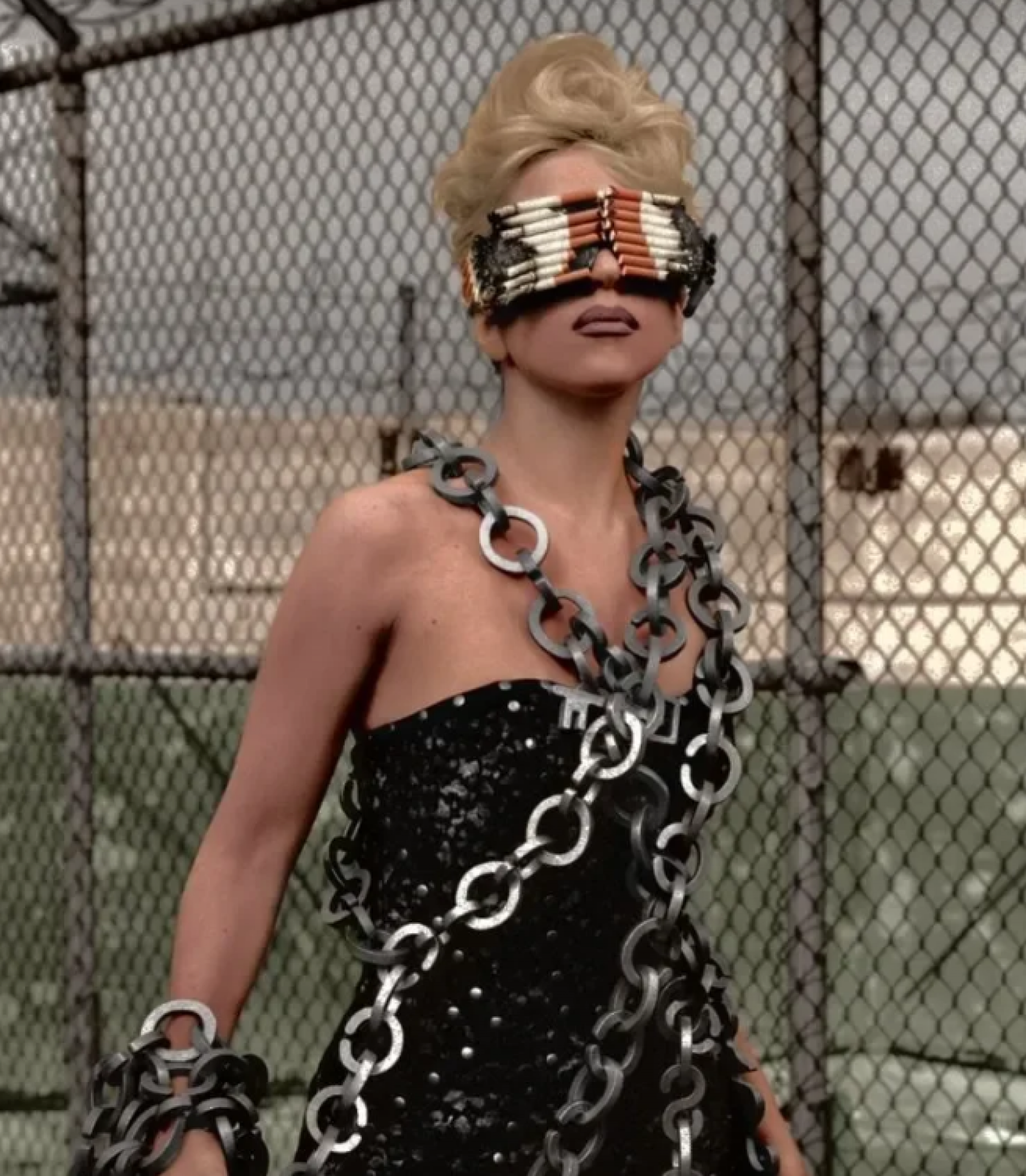 Cantora exibe look extravagante no clipe "Telephone", exibido em 2009 - Reprodu&ccedil;&atilde;o/internet