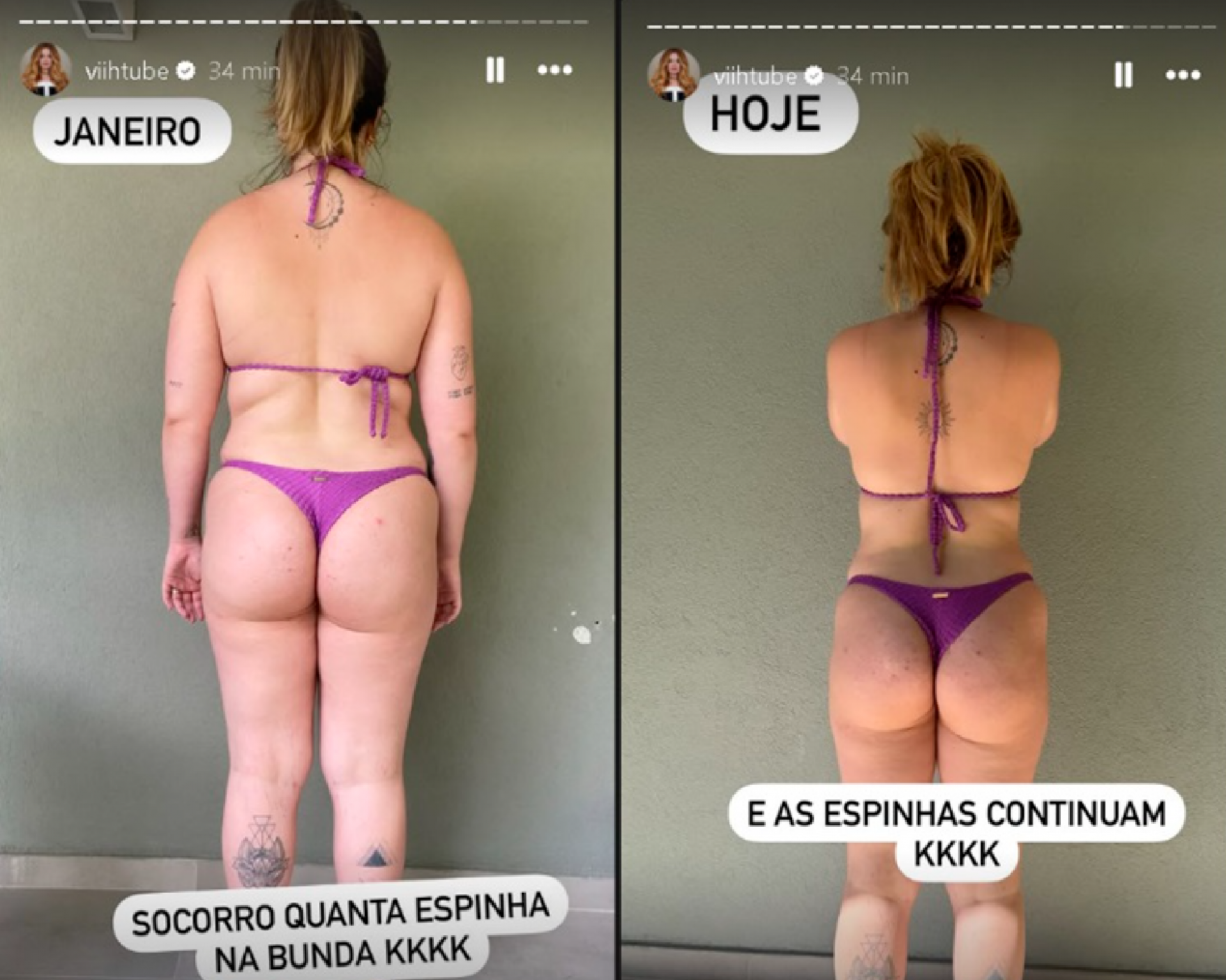 Viih Tube emagrece 15 kg com treinos e dieta e mostra antes e depois nas redes - reprodução Instagram
