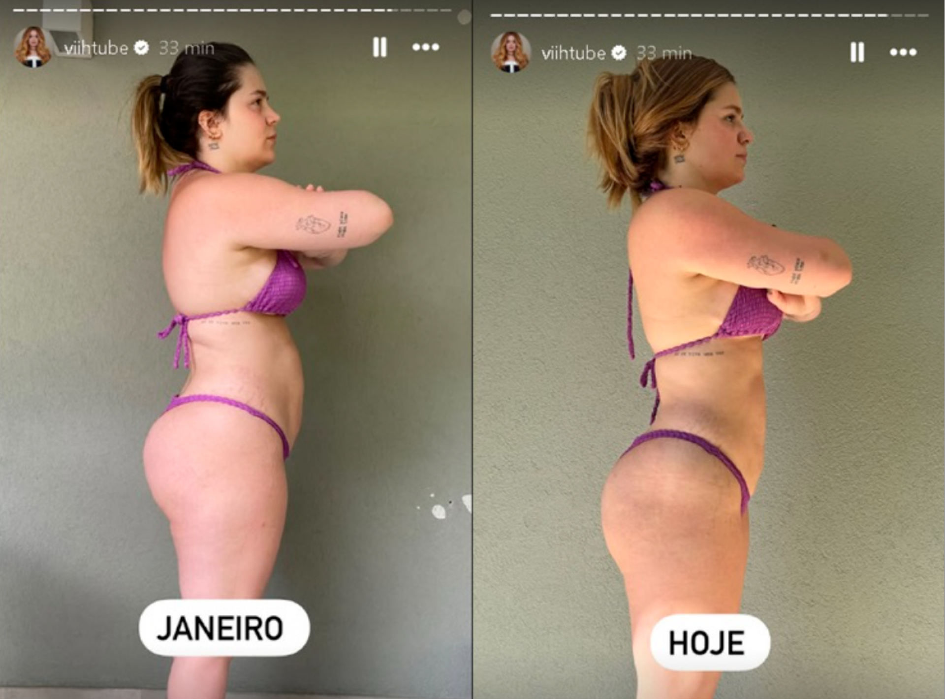 Viih Tube emagrece 15 kg com treinos e dieta e mostra antes e depois nas redes - reprodução Instagram