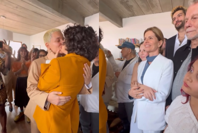 Vídeo! Filha de Debora Bloch, Júlia Anquier, se casa com a cantora Maria Beraldo