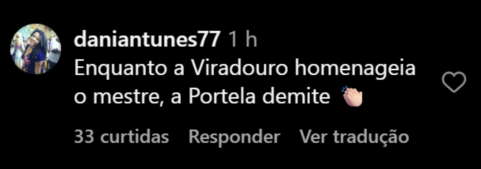 A saída do mestre Nilo Sérgio gerou forte repercussão entre torcedores e integrantes da escola - reprodução Instagram