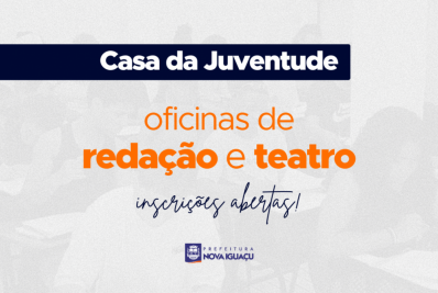 Casa da Juventude abre inscrições para oficinas de teatro e redação