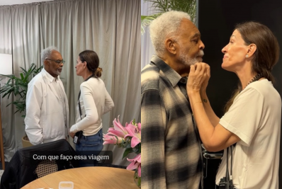 Gilberto Gil faz homenagem no aniversário da mulher