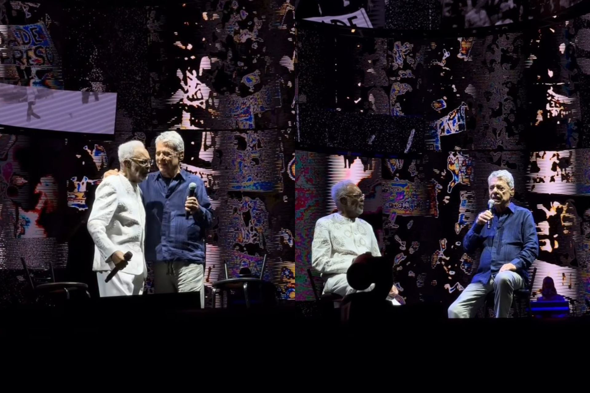 Chico Buarque e Gilberto Gil cantam juntos a música 'Cálice', em show no Rio  - Reprodução Instagram