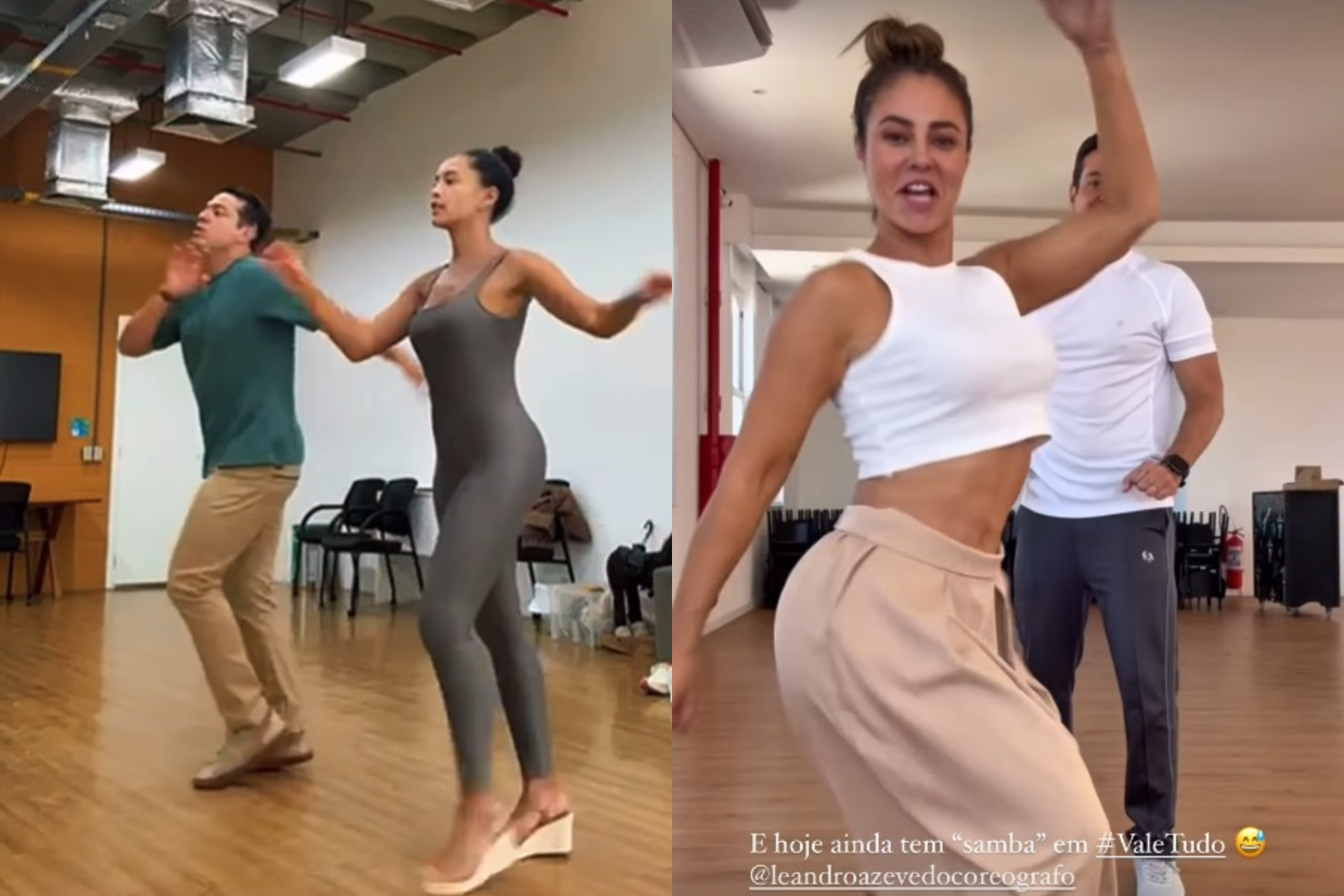 Taís Araujo e Paolla Oliveira ensaiam para duelo de samba das personagens em 'Vale Tudo' - Reprodução Instagram