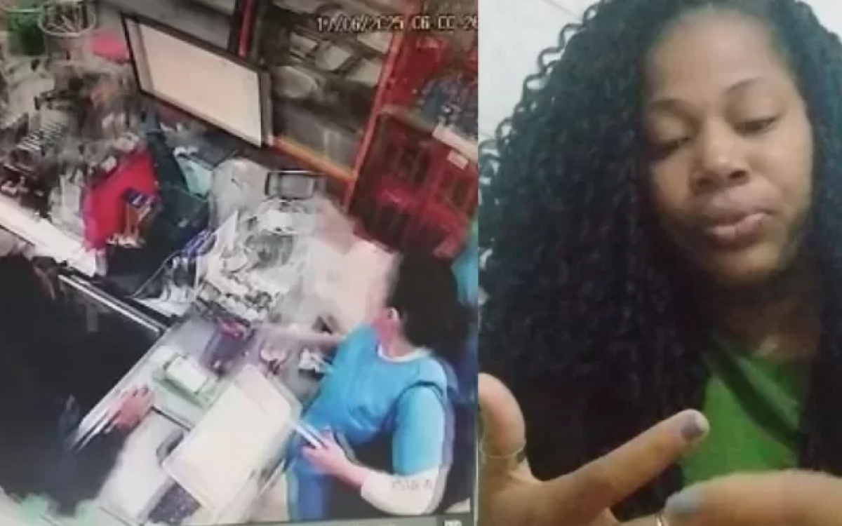 Funcionária Ester Andressa, que foi vítima das agressões físicas e verbais