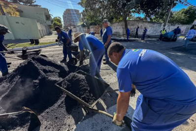 Mutirão leva asfaltamento e limpeza urbana ao bairro Braga, em Cabo Frio