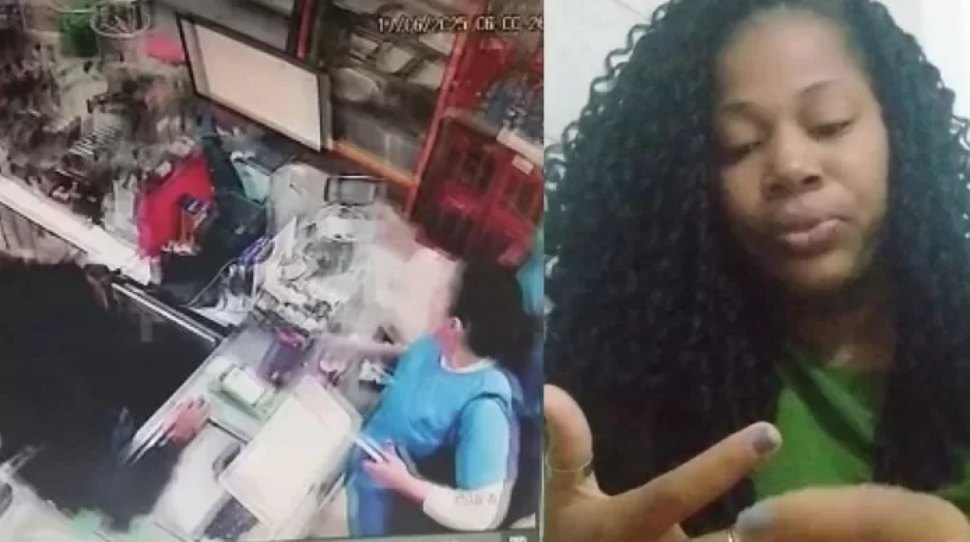 Funcionária Ester Andressa, que foi vítima das agressões físicas e verbais