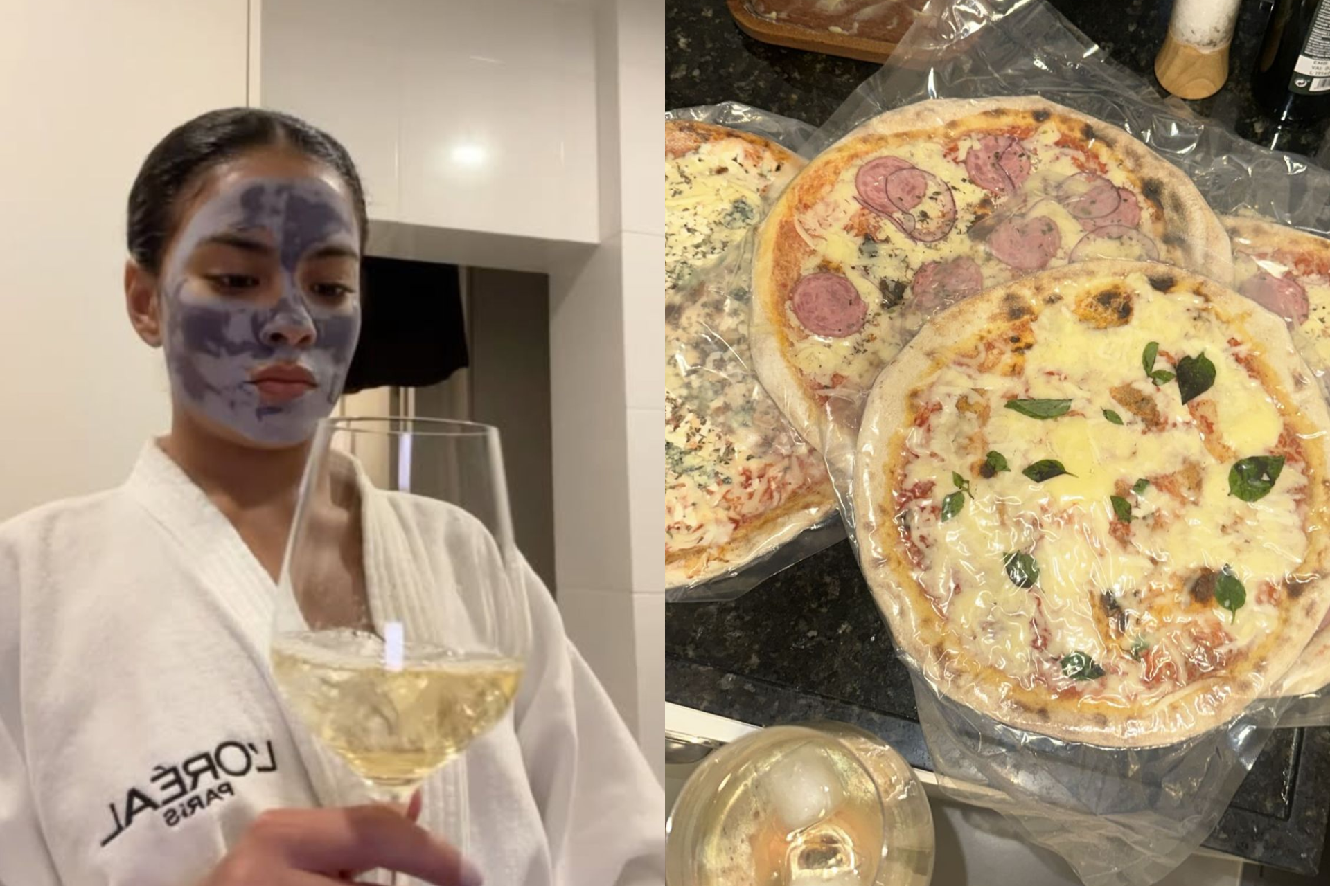 Bella Campos faz noite de pizzas e skincare no rosto - Reprodução Instagram
