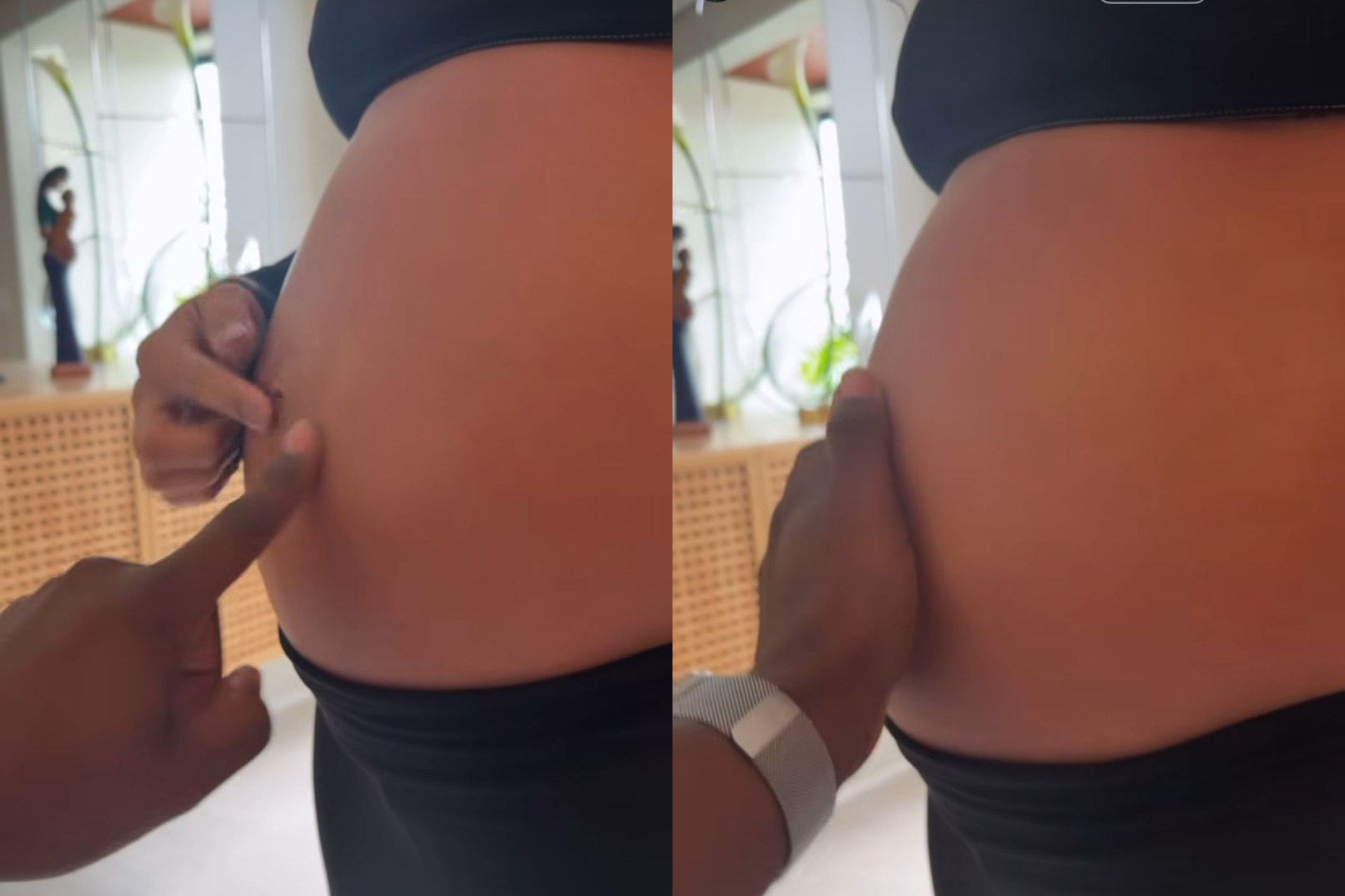 Thiaguinho se surpreende com tamanho da barriga de Carol Peixinho - Reprodução Instagram