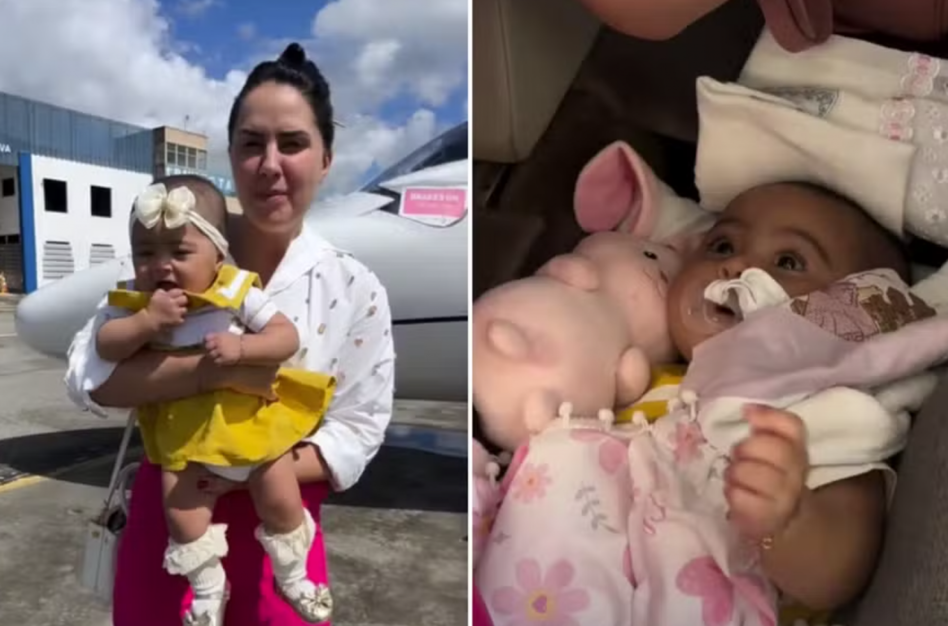 Graciele Lacerda encontra solução criativa para filha durante voo com Zezé Di Camargo - reprodução Instagram
