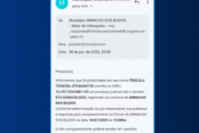 Prefeitura de Búzios alerta para golpe com falsas intimações judiciais