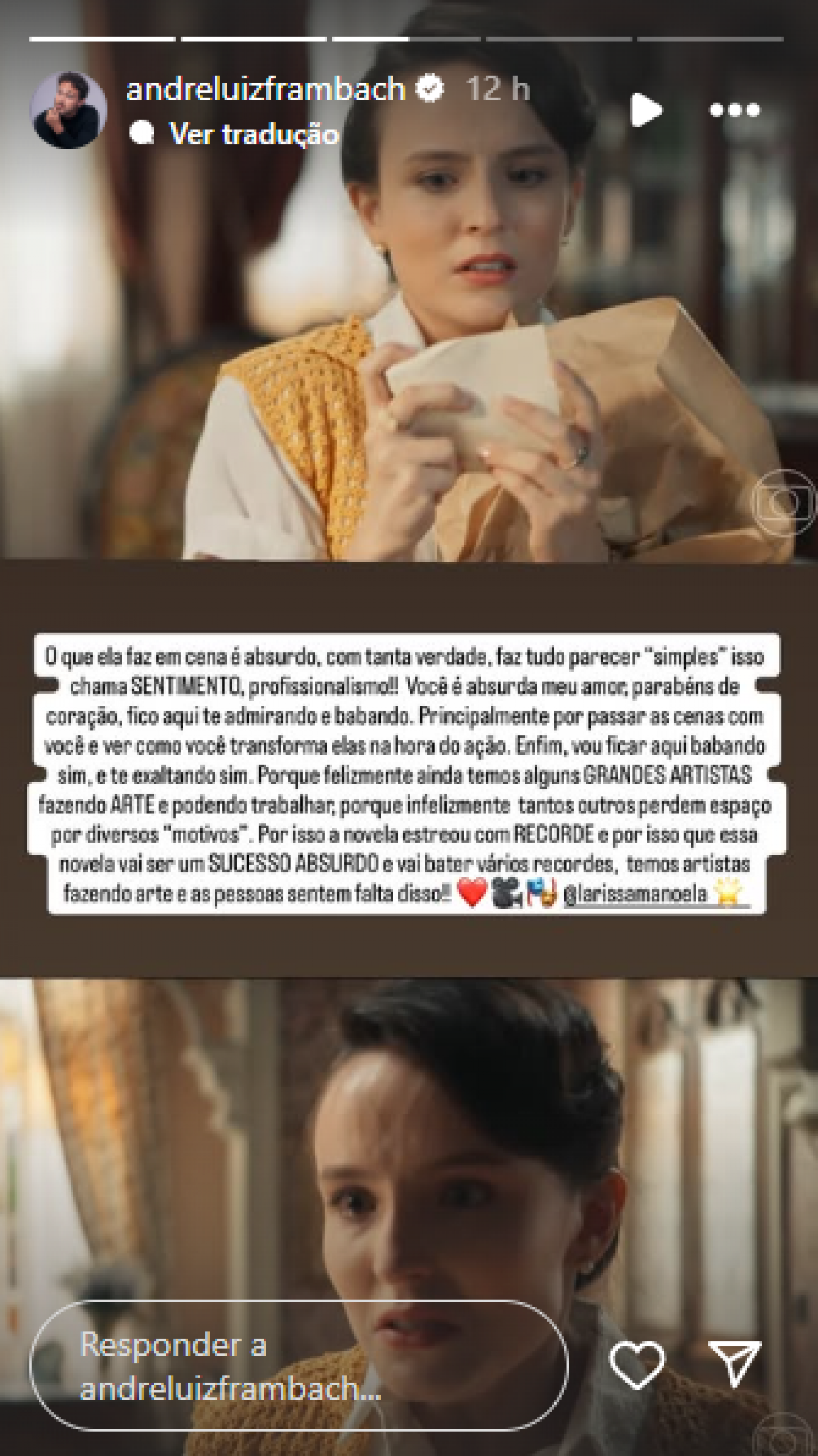 Andre? Luiz Frambach elogia atuação de Larissa Manoela em 'Êta Mundo Melhor!' - Reprodução / Instagram