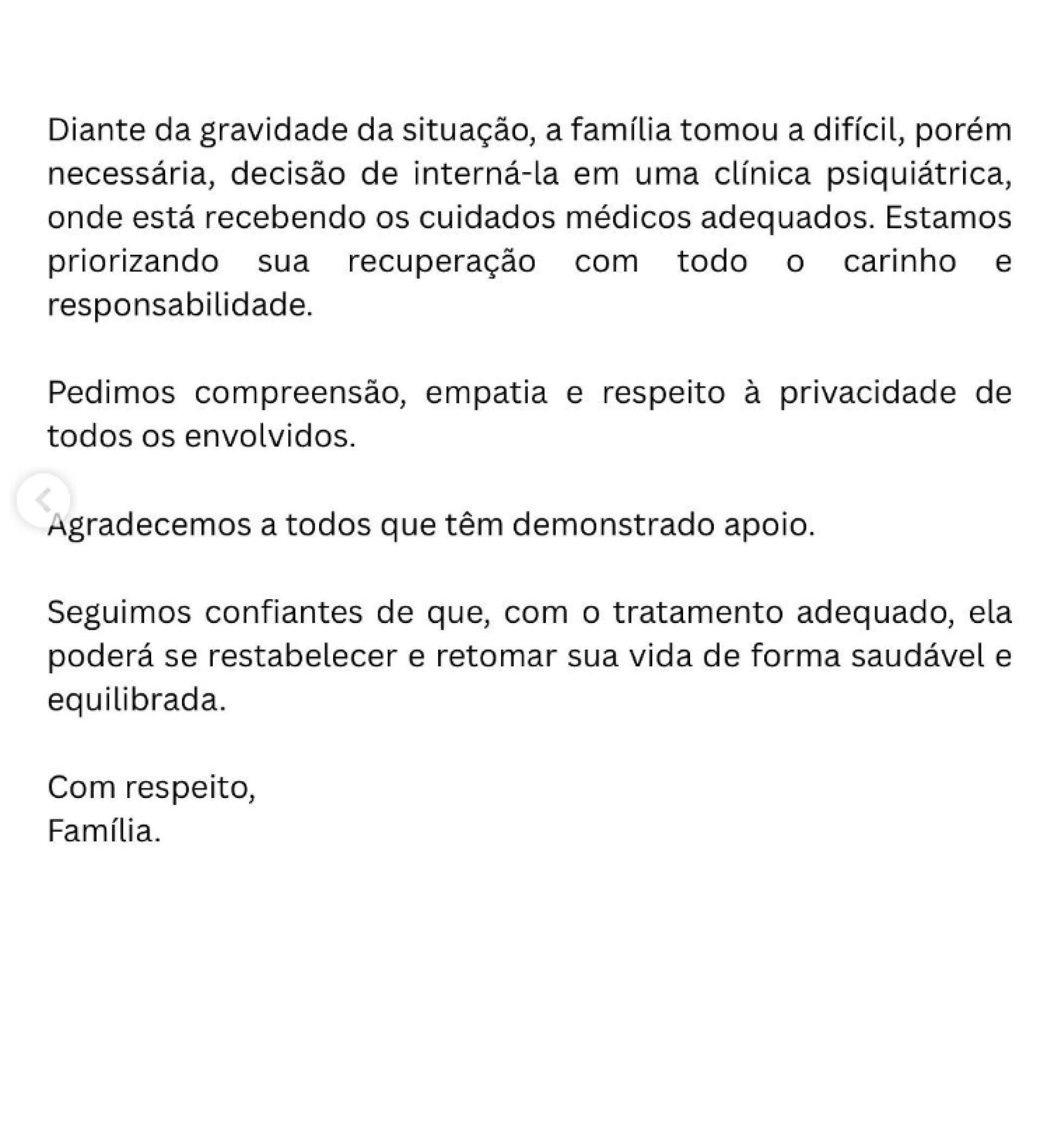 Cristina Mortágua é internada após surto e família pede respeito - reprodução Instagram