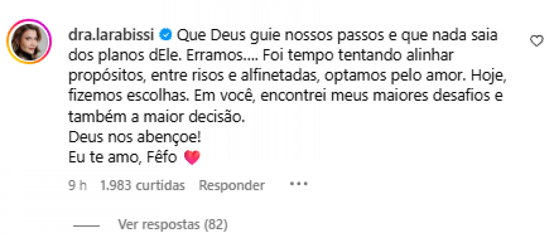  Lara Bissi responde se aceita reatar relacionamento com Fernando Zor - Reprodução / Instagram