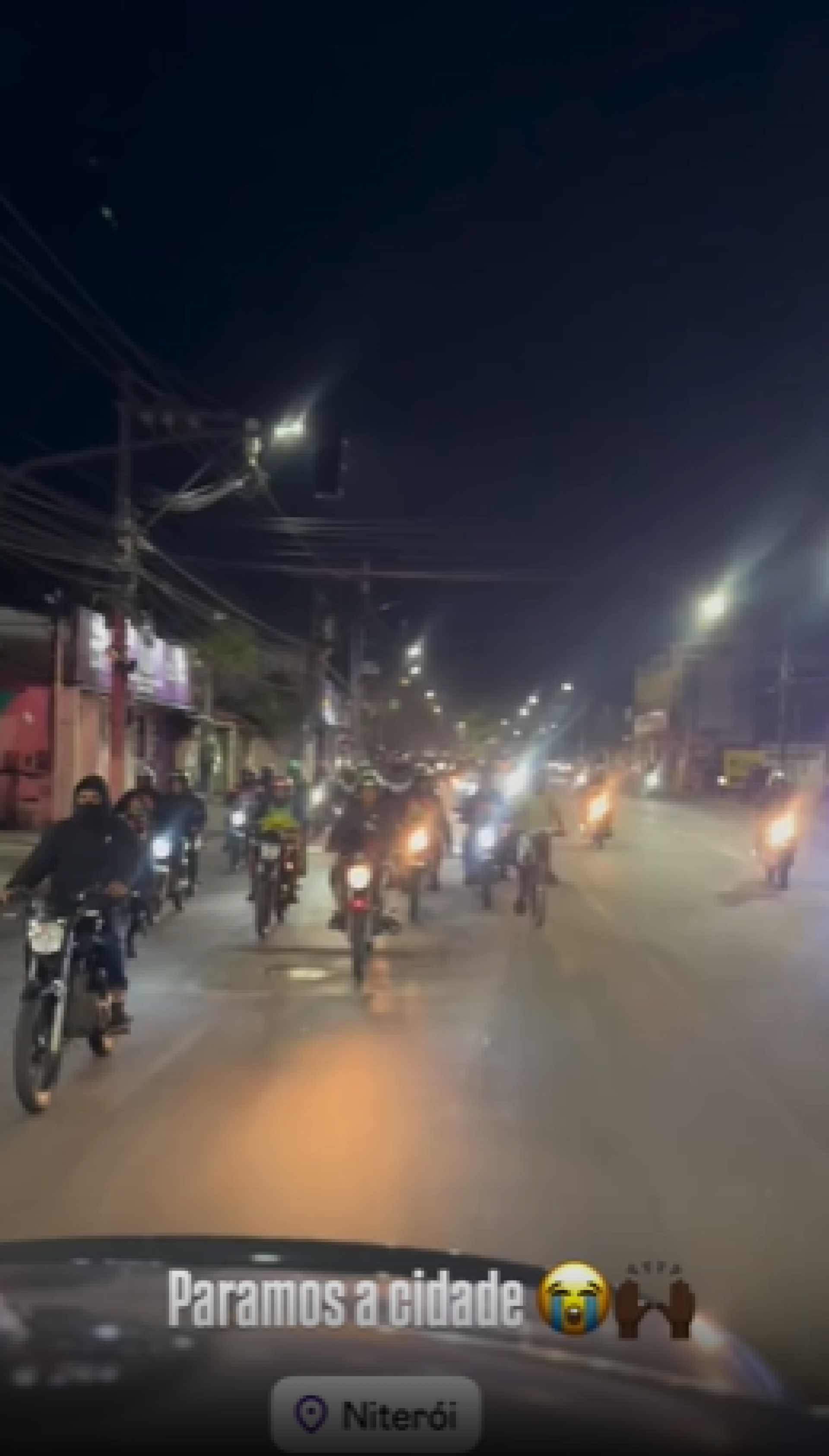 Rolezinho reuniu dezenas de motociclistas em Niterói - Reprodução/Redes sociais