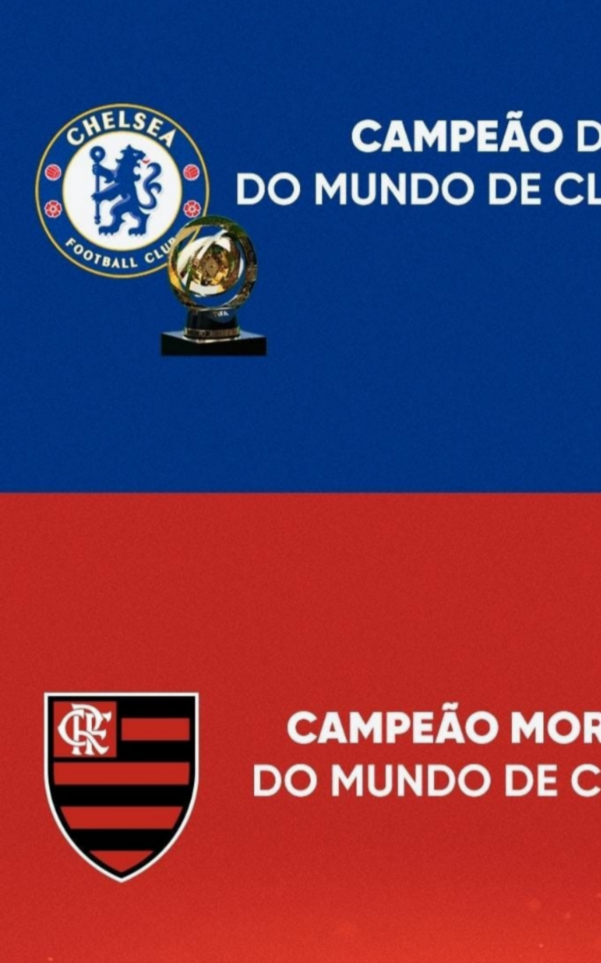 Torcedores relembraram a vitória do Flamengo após o título do Chelsea no Mundial de Clubes