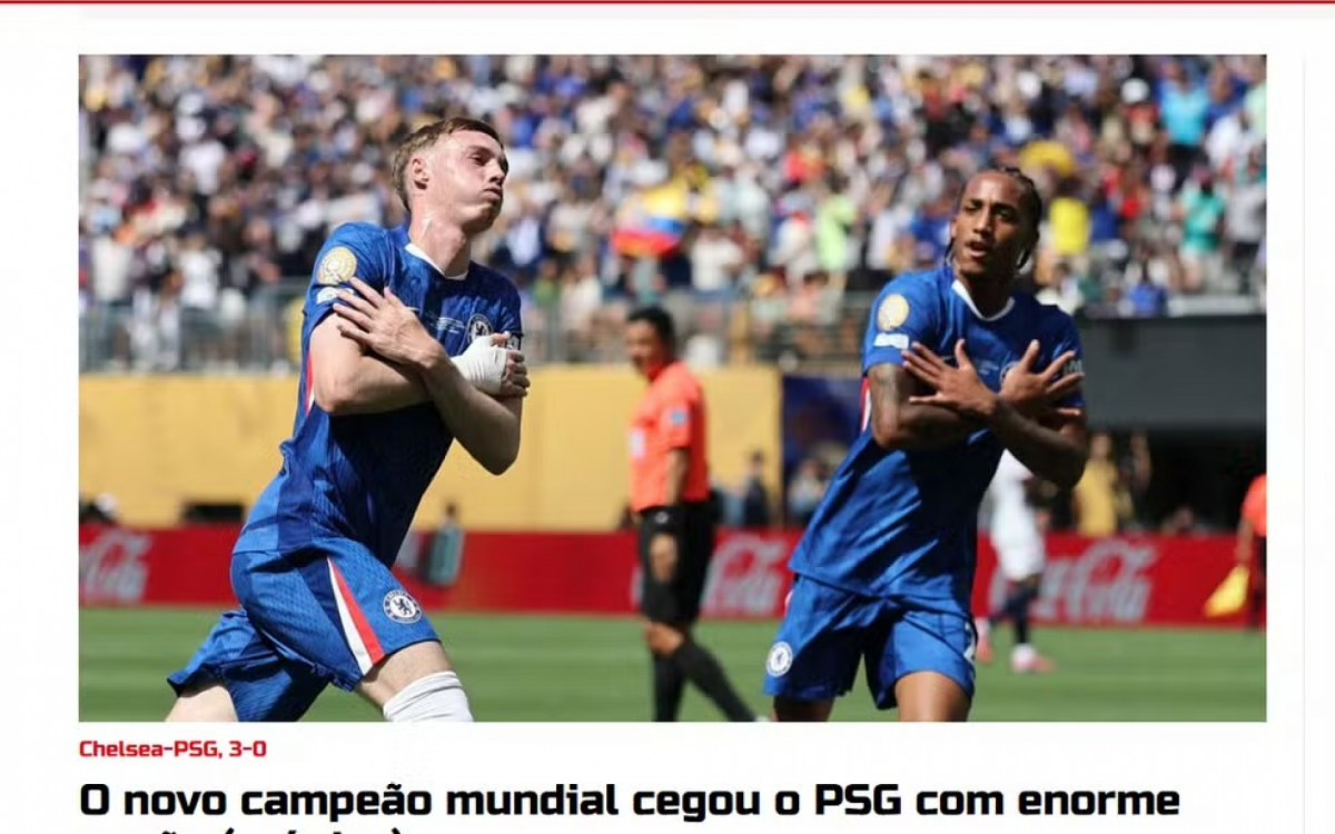 A Bola, Portugal: O novo campeão mundial cegou o PSG com enorme nevão