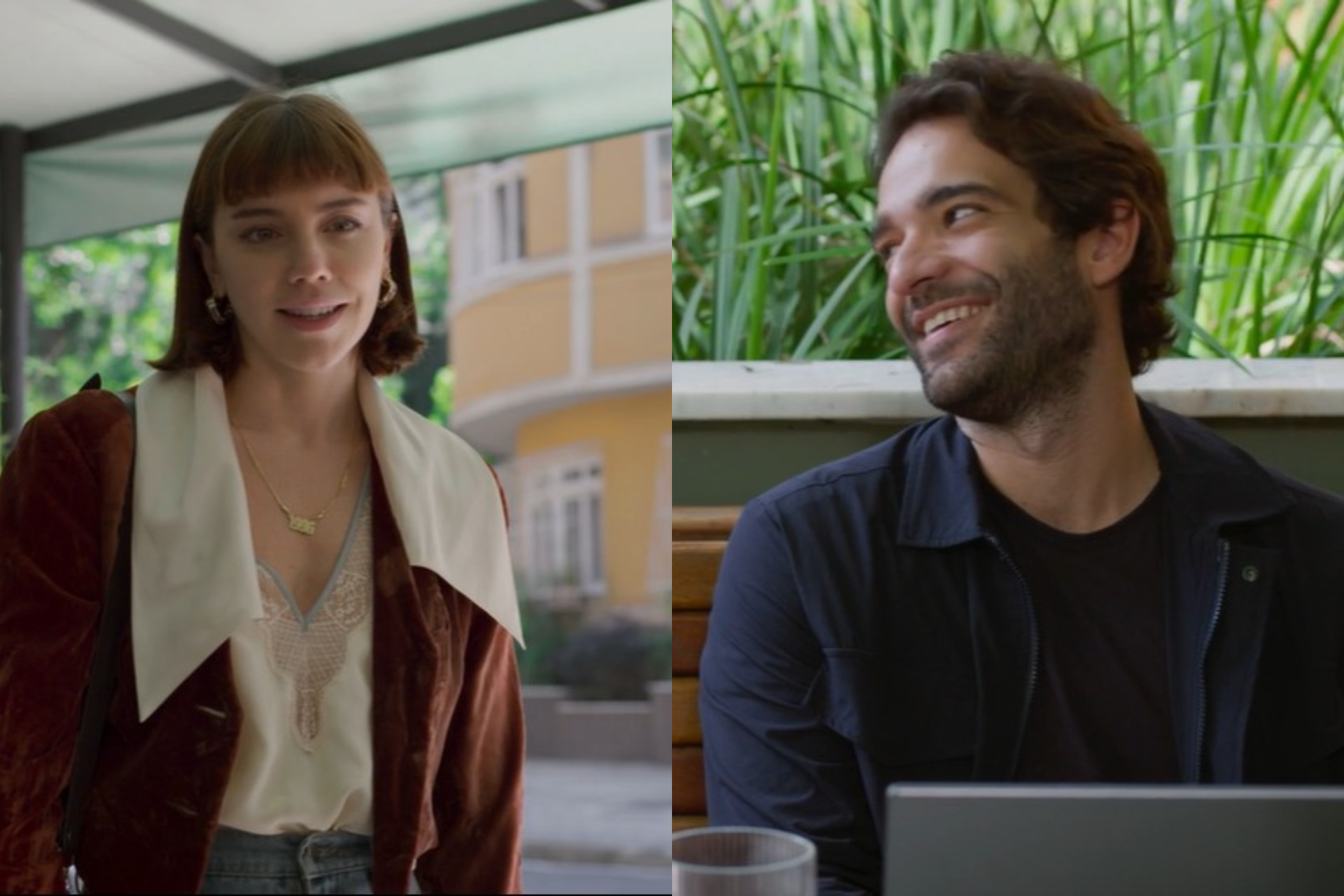 Solange (Alice Wegmann) desmaia e é socorrida por Afonso (Humberto Carrão) - Reprodução Globoplay