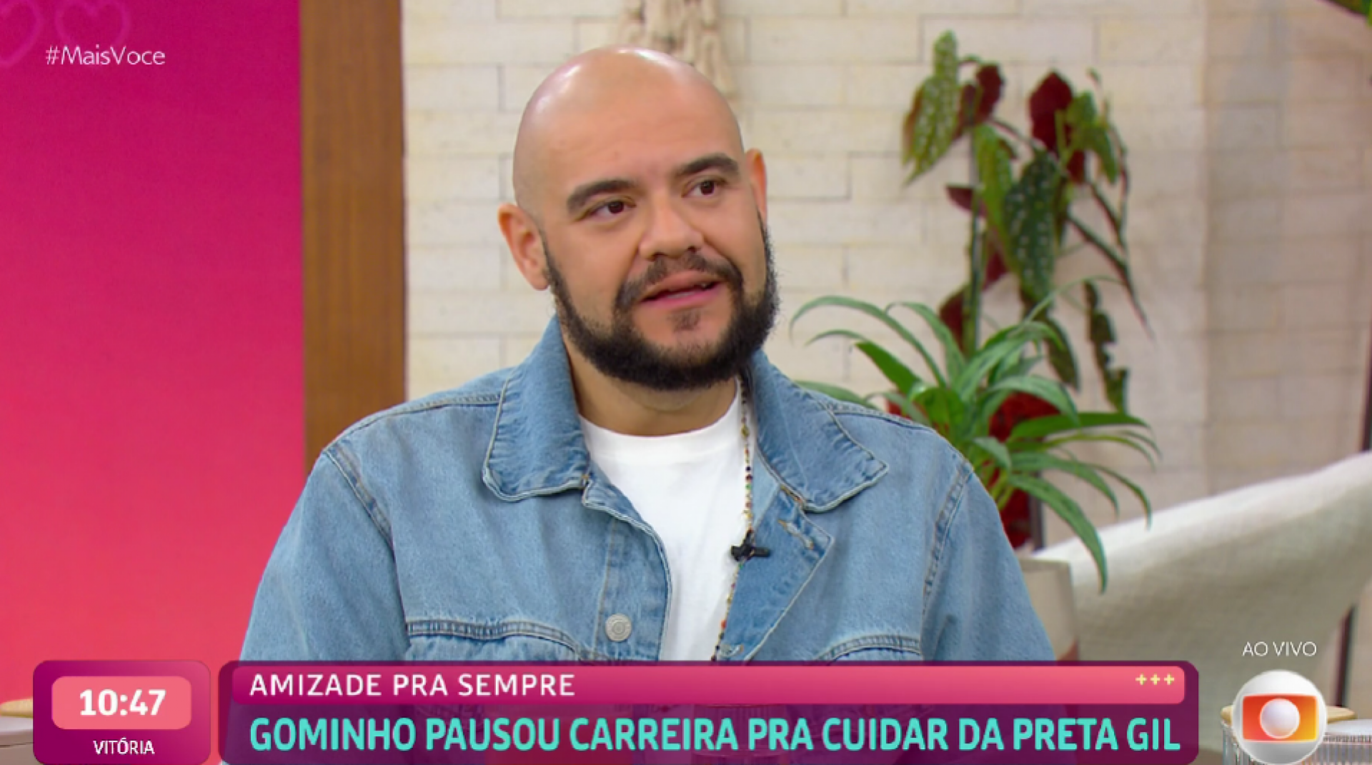 Gominho relembra últimos dias de Preta Gil no 'Mais Você': 'Olhar não tinha mais vida' - Reprodução de vídeo