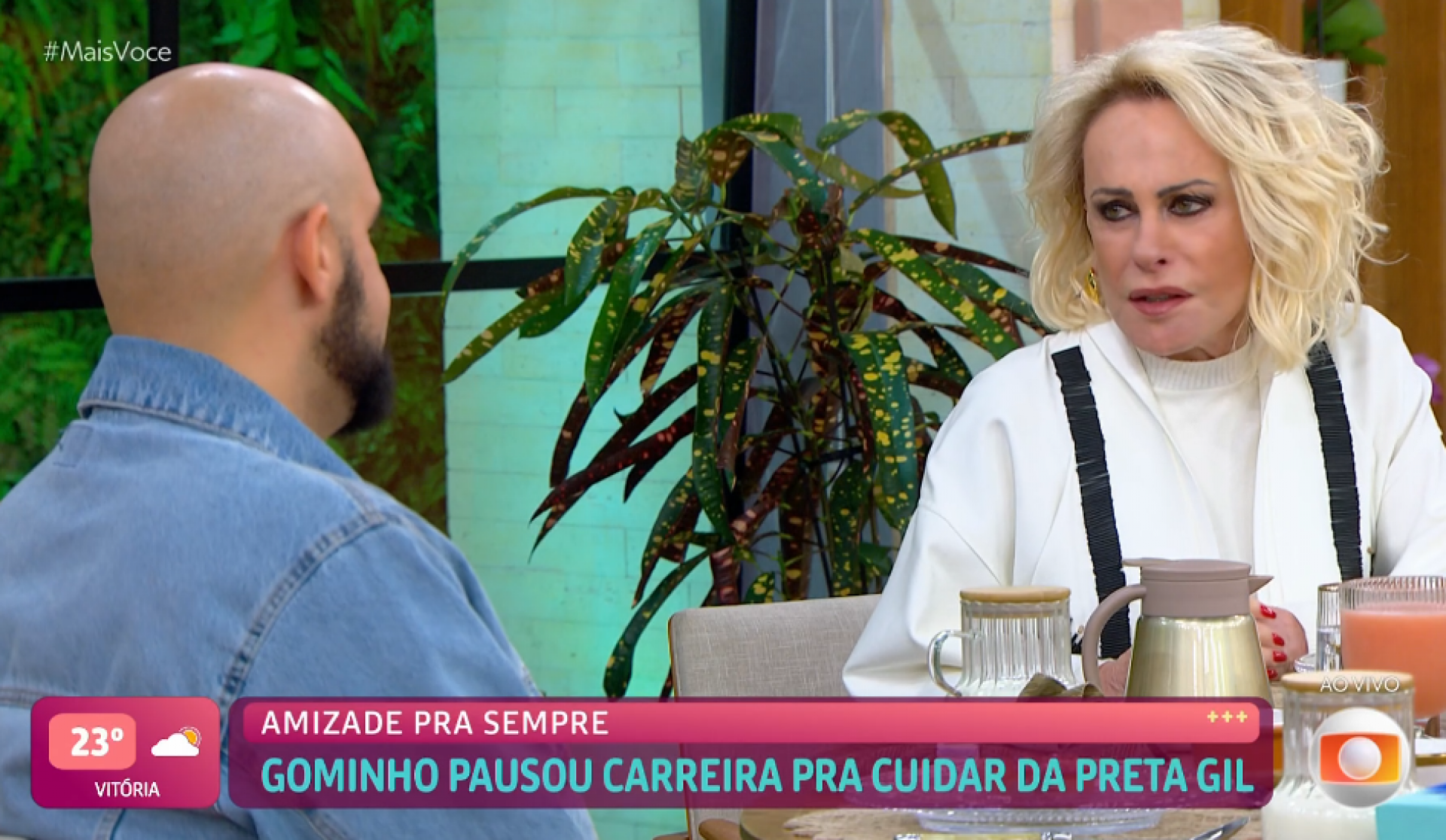 Gominho fala de Preta Gil durante o 'Mais Você', da TV Globo, apresentado por Ana Maria Braga - Reprodução de vídeo