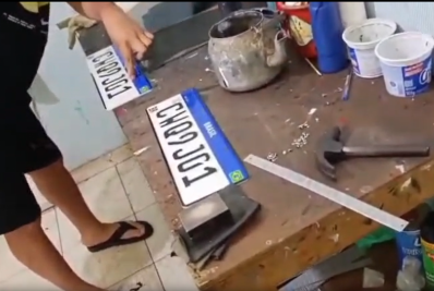 Homem é preso em flagrante por fabricar placas de carros ilegalmente