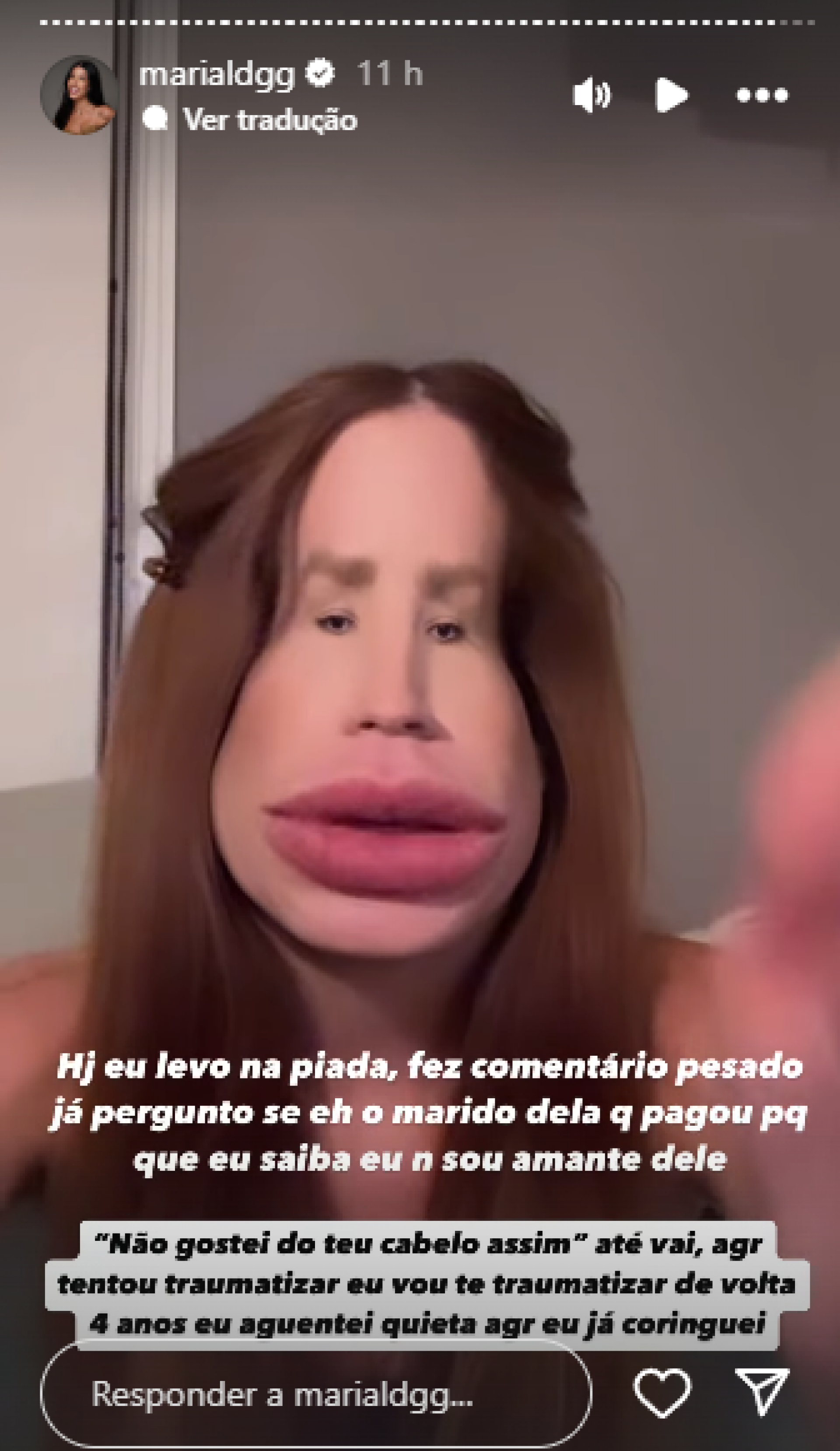 Maria Lina diz que pretende devolver críticas sobre aparência que recebe nas redes sociais: 'Vou traumatizar de volta' - Reprodução / Instagram