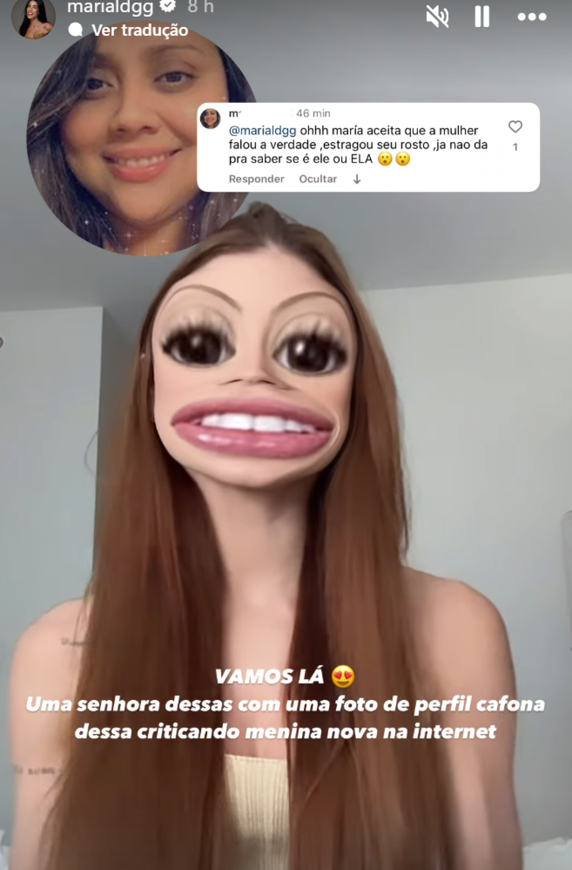 Maria Lina rebate críticas sobre aparência  - reprodução Instagram