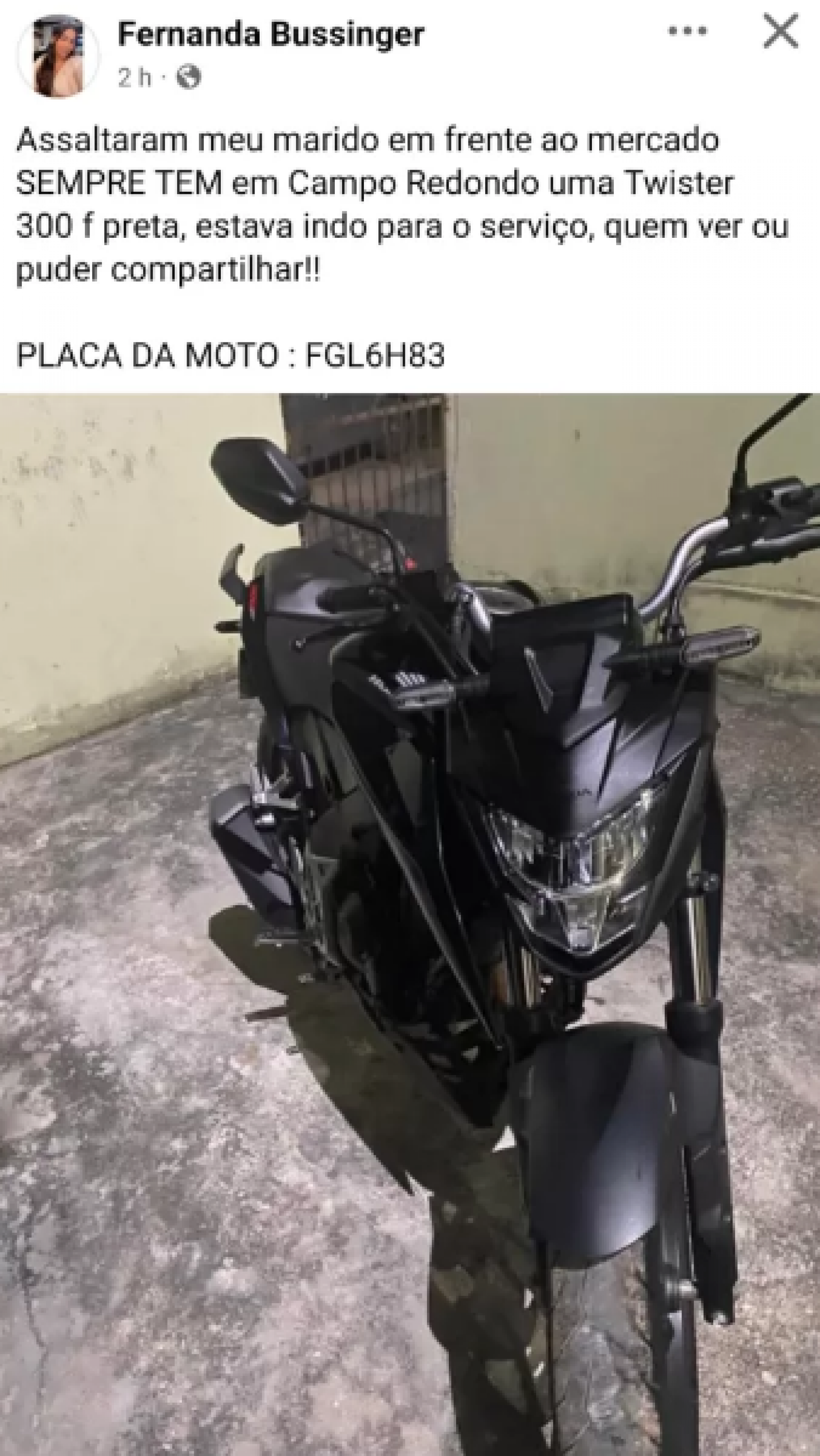 Moto roubada - Reprodu&ccedil;&atilde;o