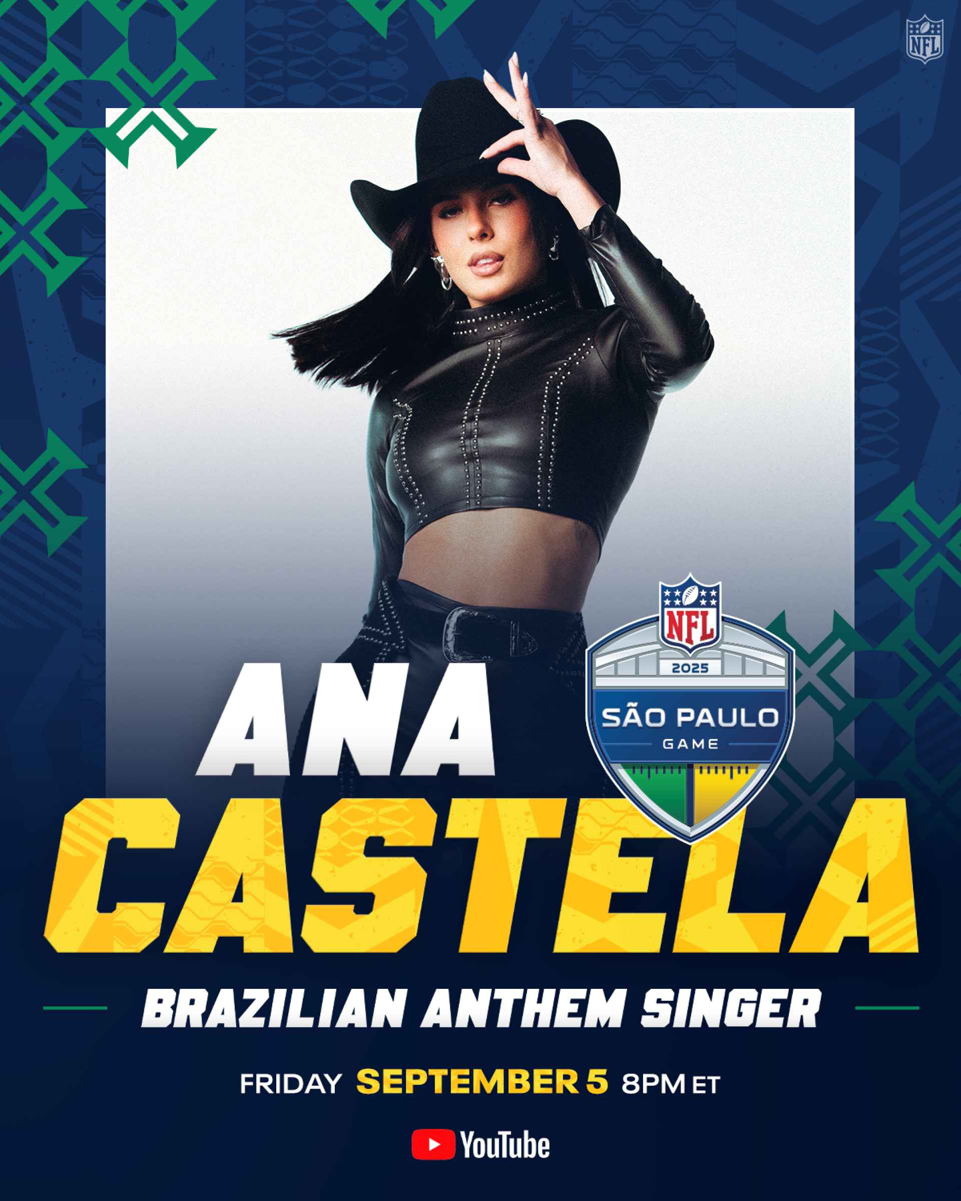 O Hino Nacional Brasileiro será cantado por Ana Castela