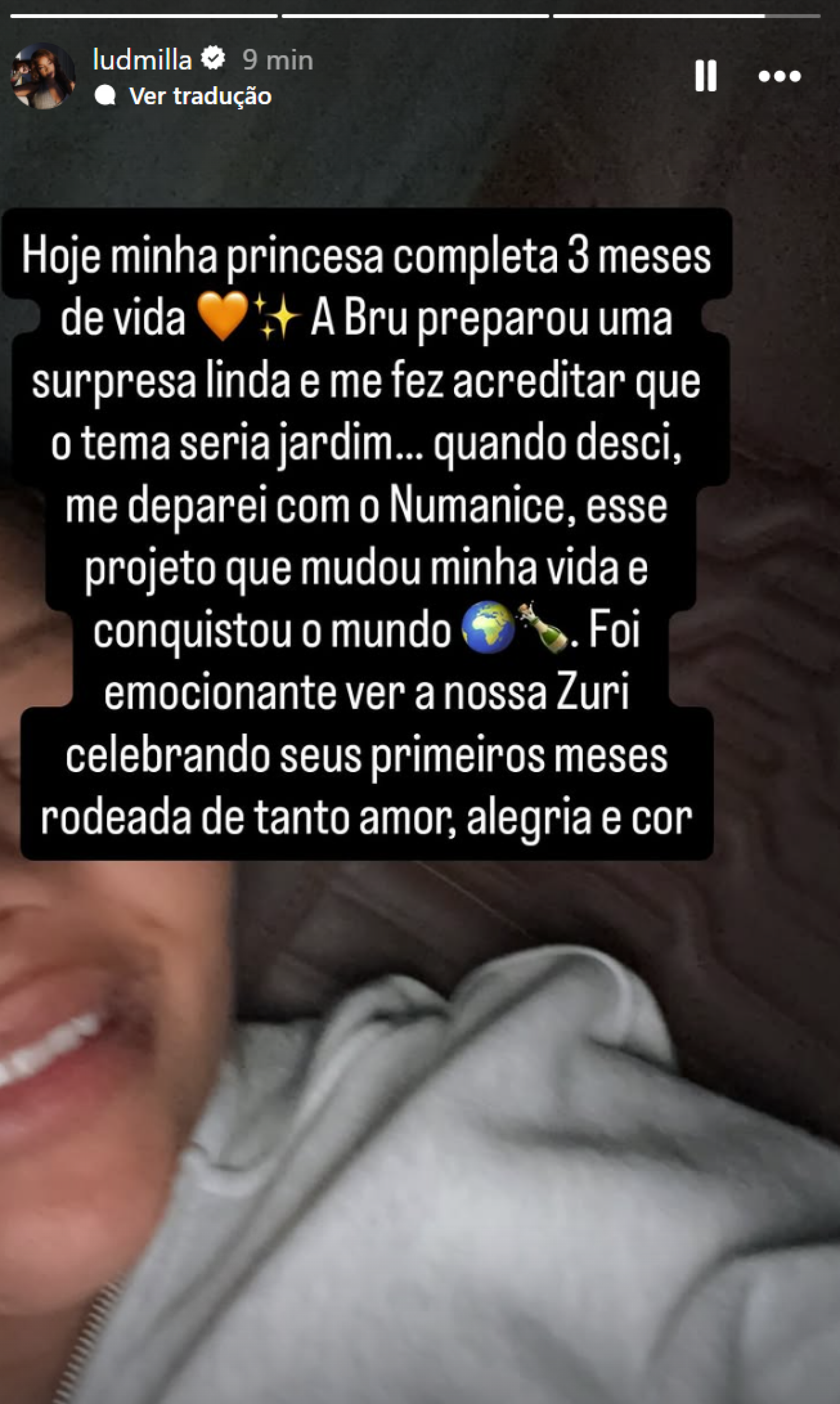Filha de Ludmilla e Brunna comemora 3 meses com festa