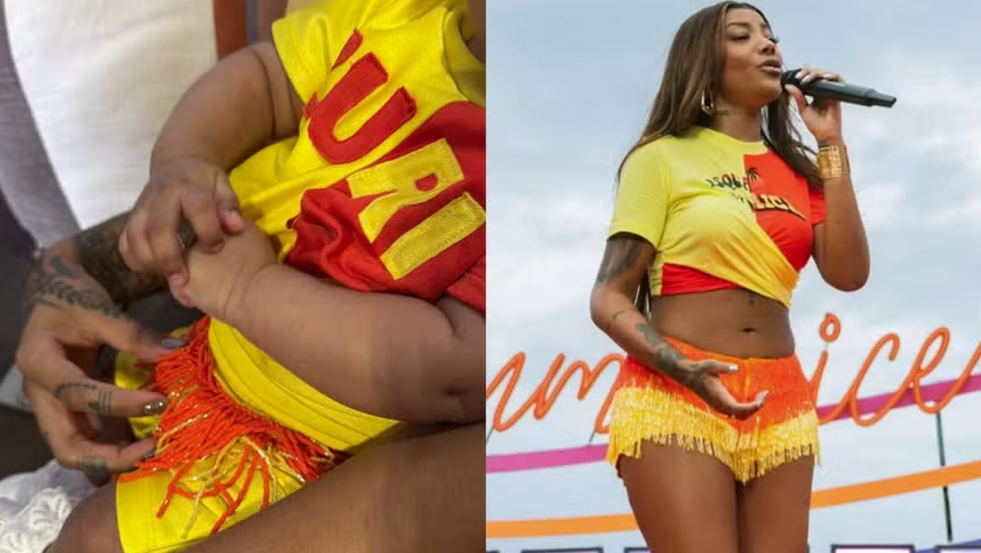 Zuri combina look com Ludmilla no 3º mesversário - reprodução Instagram