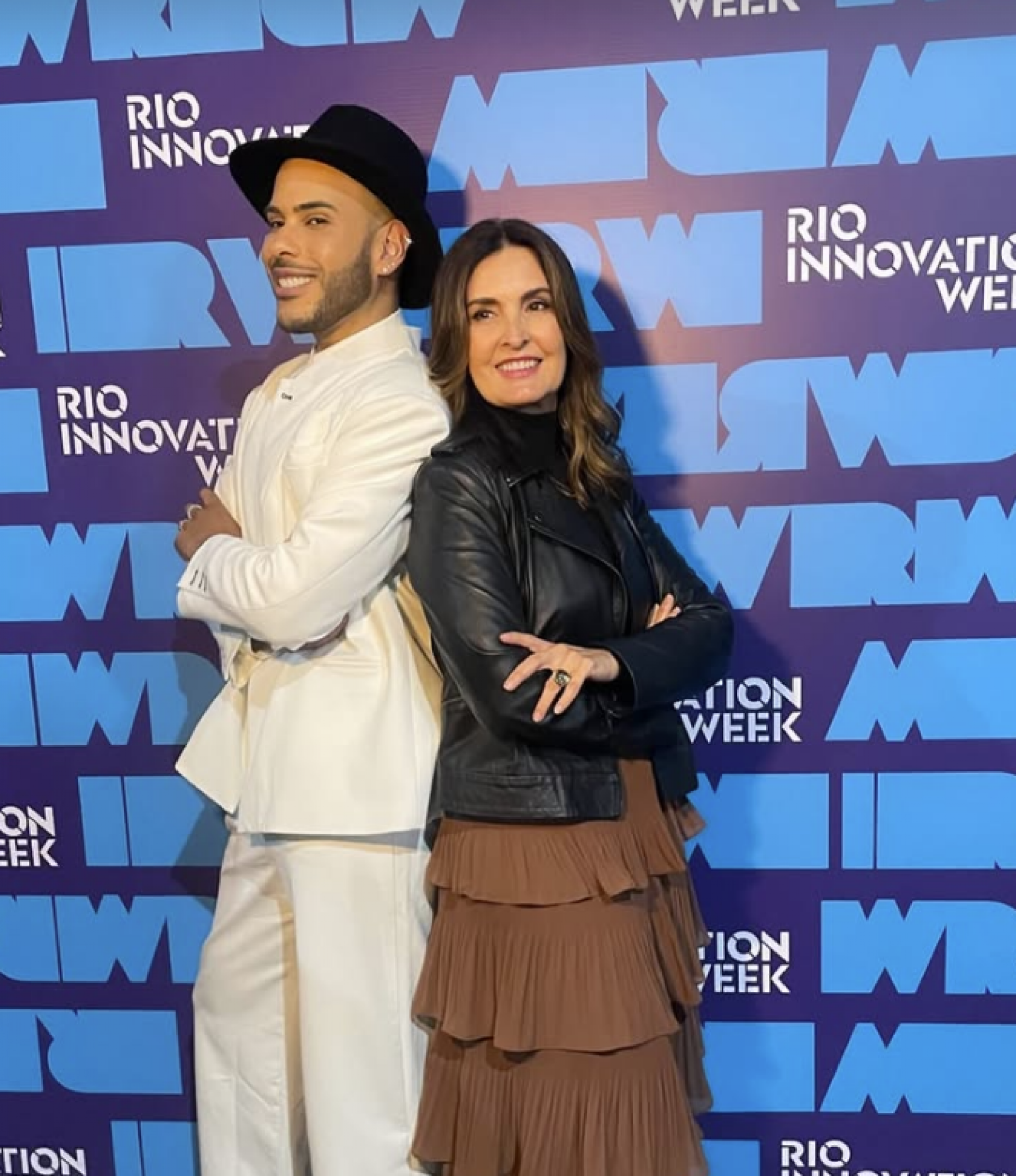 Hugo Gloss e Fátima Bernardes na Rio Innovation Week - reprodução Instagram