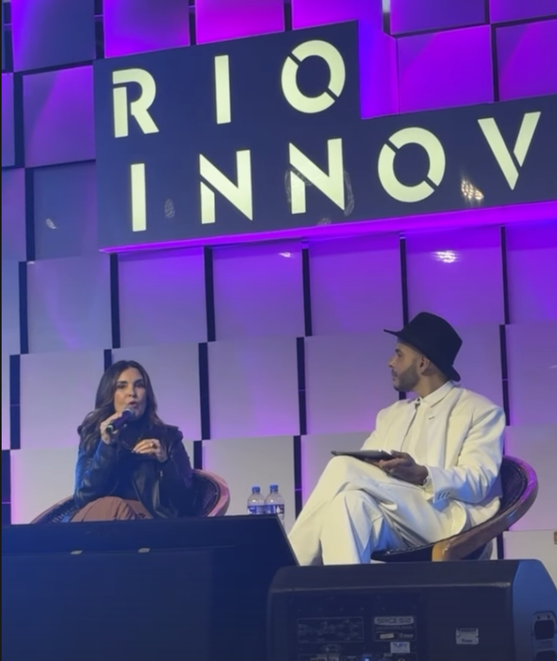 Hugo Gloss e Fátima Bernardes na Rio Innovation Week - reprodução Instagram