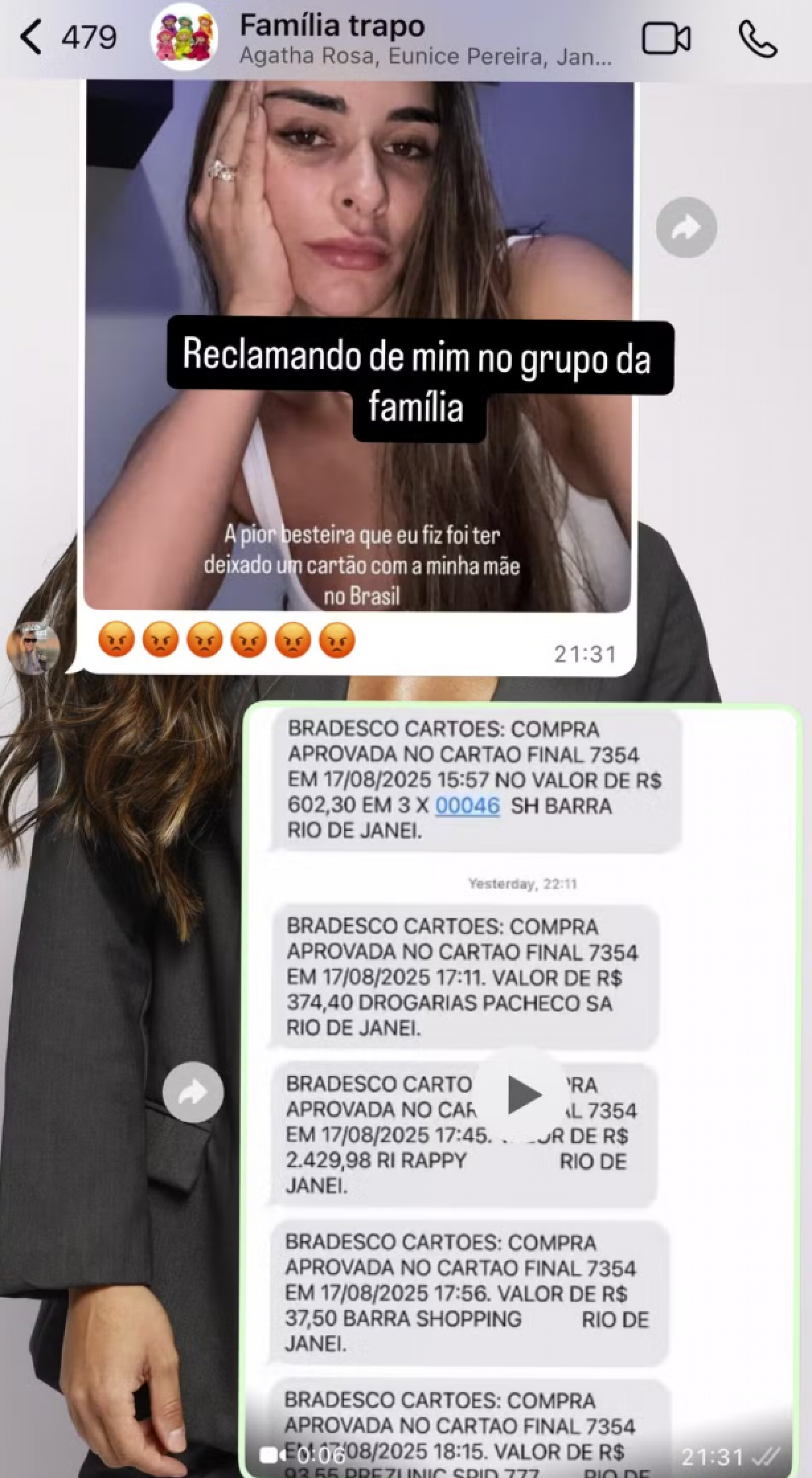 Tainá Militão expõe gastos da mãe após dar cartão de crédito e se surpreende com valor  - reprodução Instagram