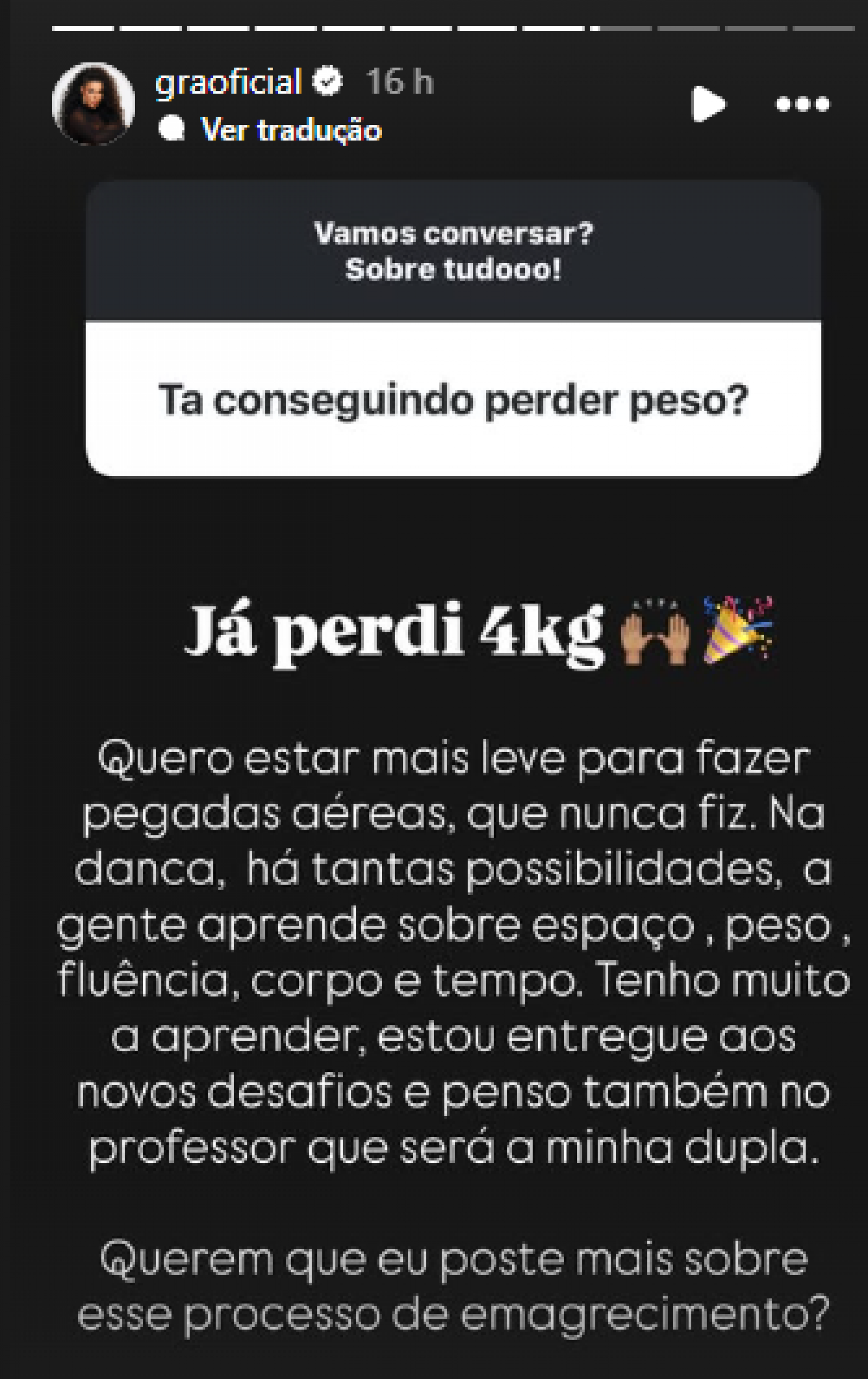 Gracyanne Barbosa emagrece para o 'Dança dos Famosos' e revela desejo: 'Nunca fiz' - Reprodução / Instagram