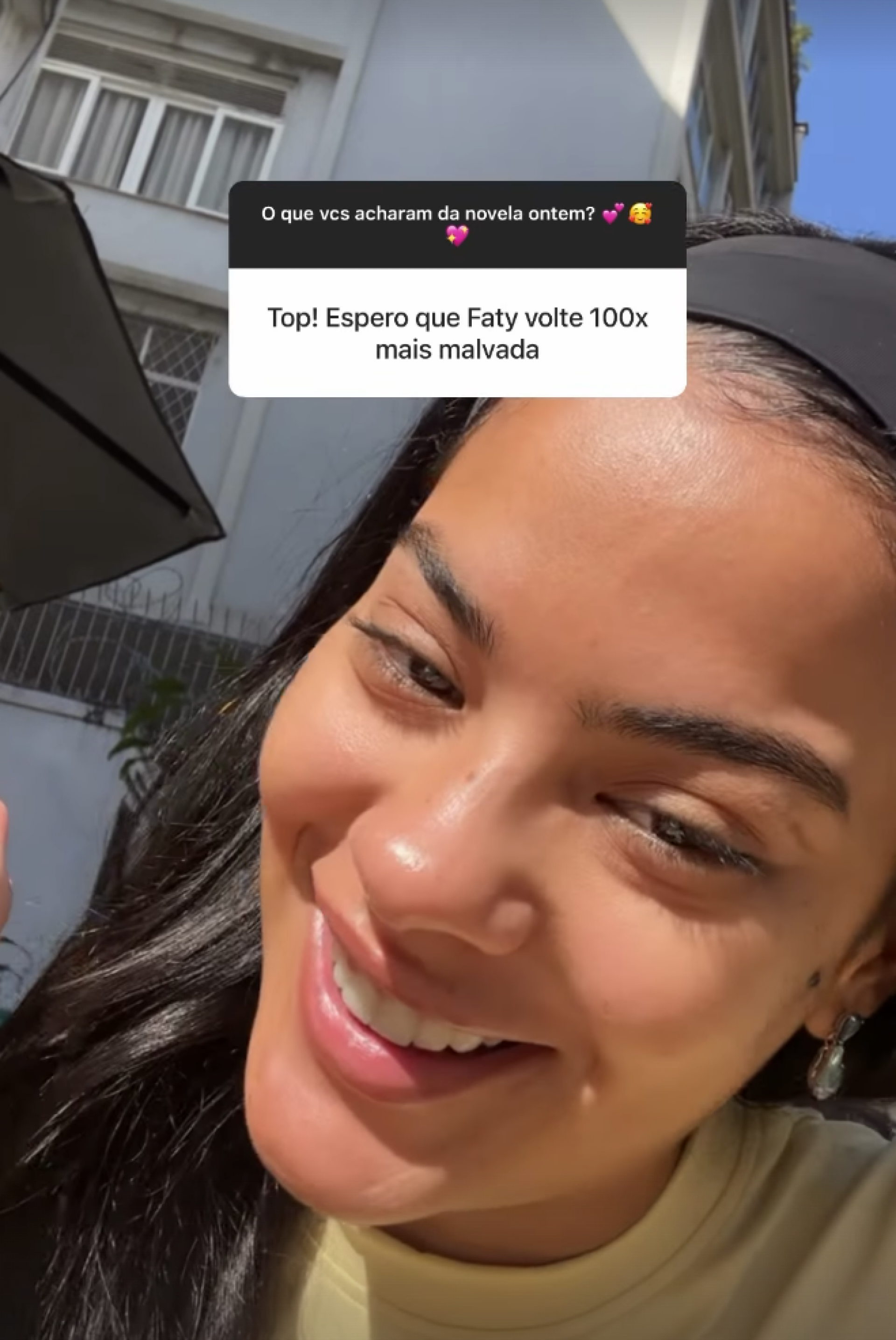 Bella Campos compartilha registros das gravações e interage com seguidores sobre sua personagem - reprodução Instagram