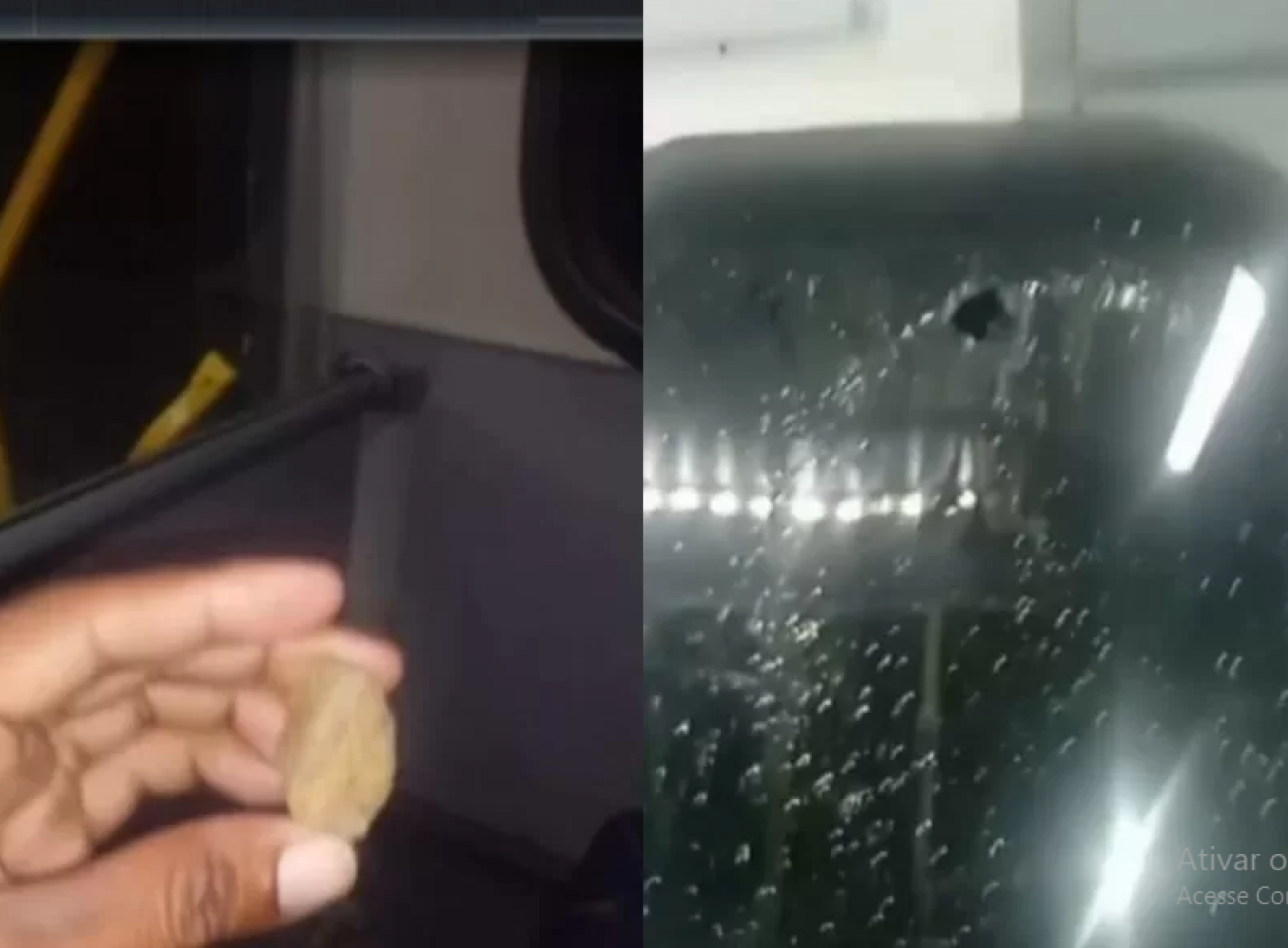 &Ocirc;nibus &eacute; atingido por pedrada - Reprodu&ccedil;&atilde;o