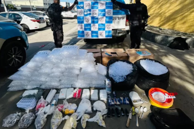 PM apreende grande quantidade de materiais para endolação de drogas em Cabo Frio