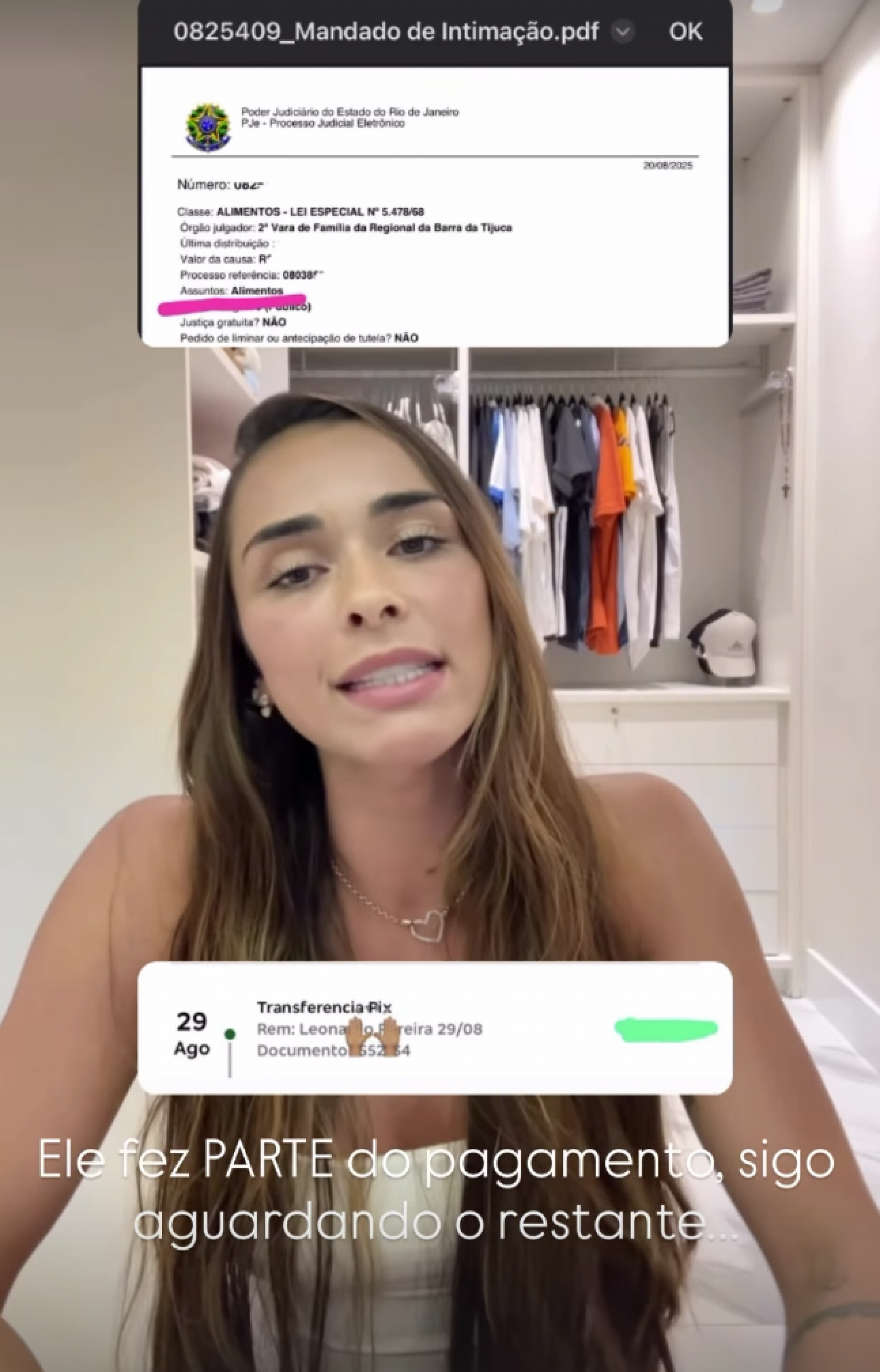 Tainá Militão expõe Léo Pereira - reprodução Instagram