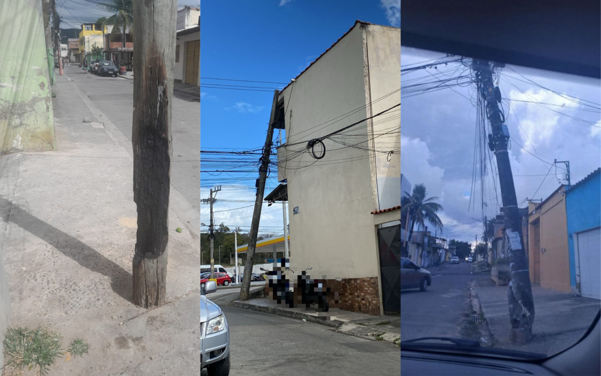 Postes de luz ameaçam cair em Inhoaíba, na Zona Oeste