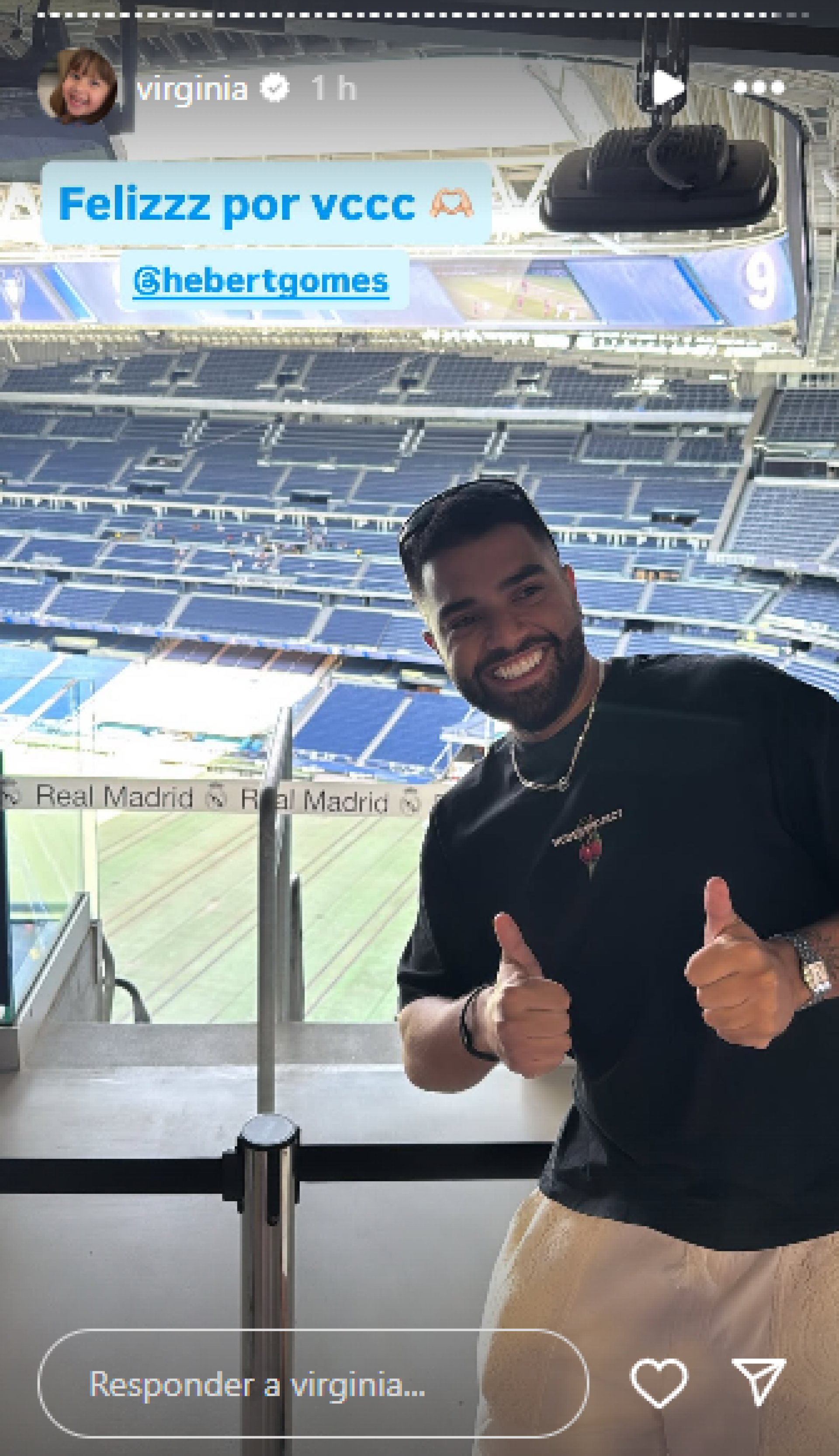 Virginia conta que visitou estádio do Real Madrid para realizar sonho do amigo e assessor, Hebert Gomes - Reprodução / Instagram