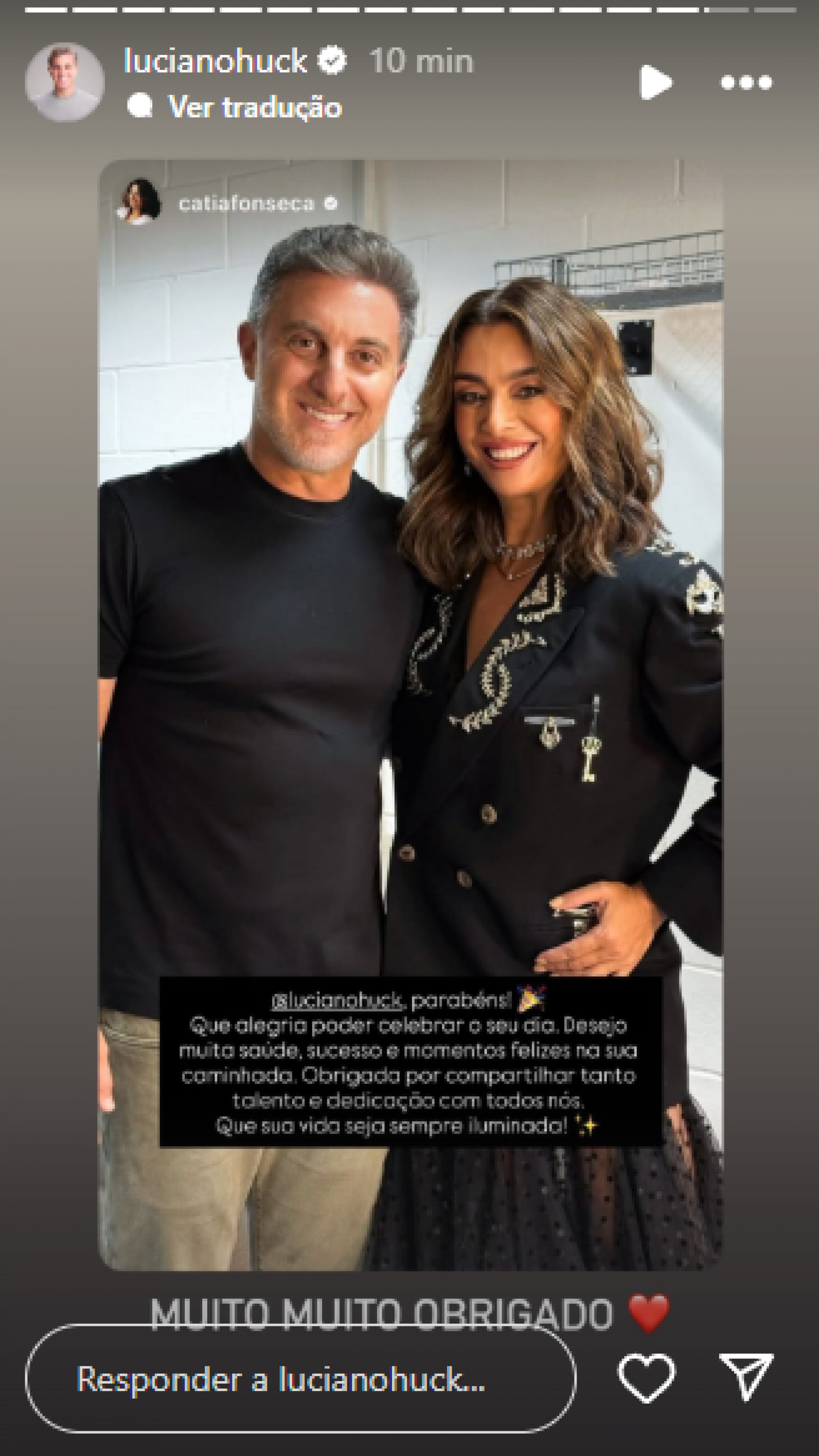 Luciano Huck completa 54 anos e ganha homenagem de Catia Fonseca - Reprodução / Instagram