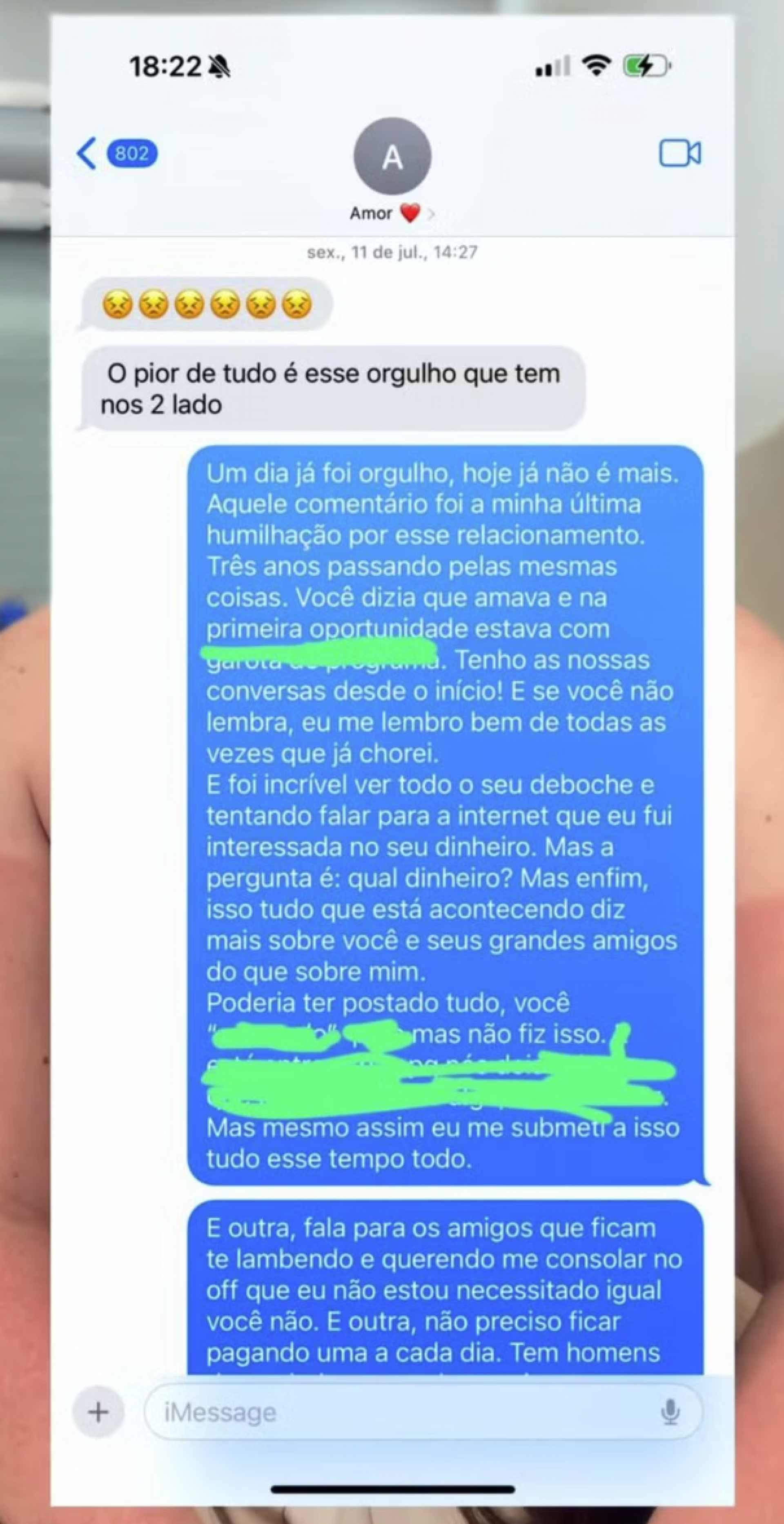 Ex de Gordão da XJ expõe prints e fala sobre término conturbado - reprodução Instagram