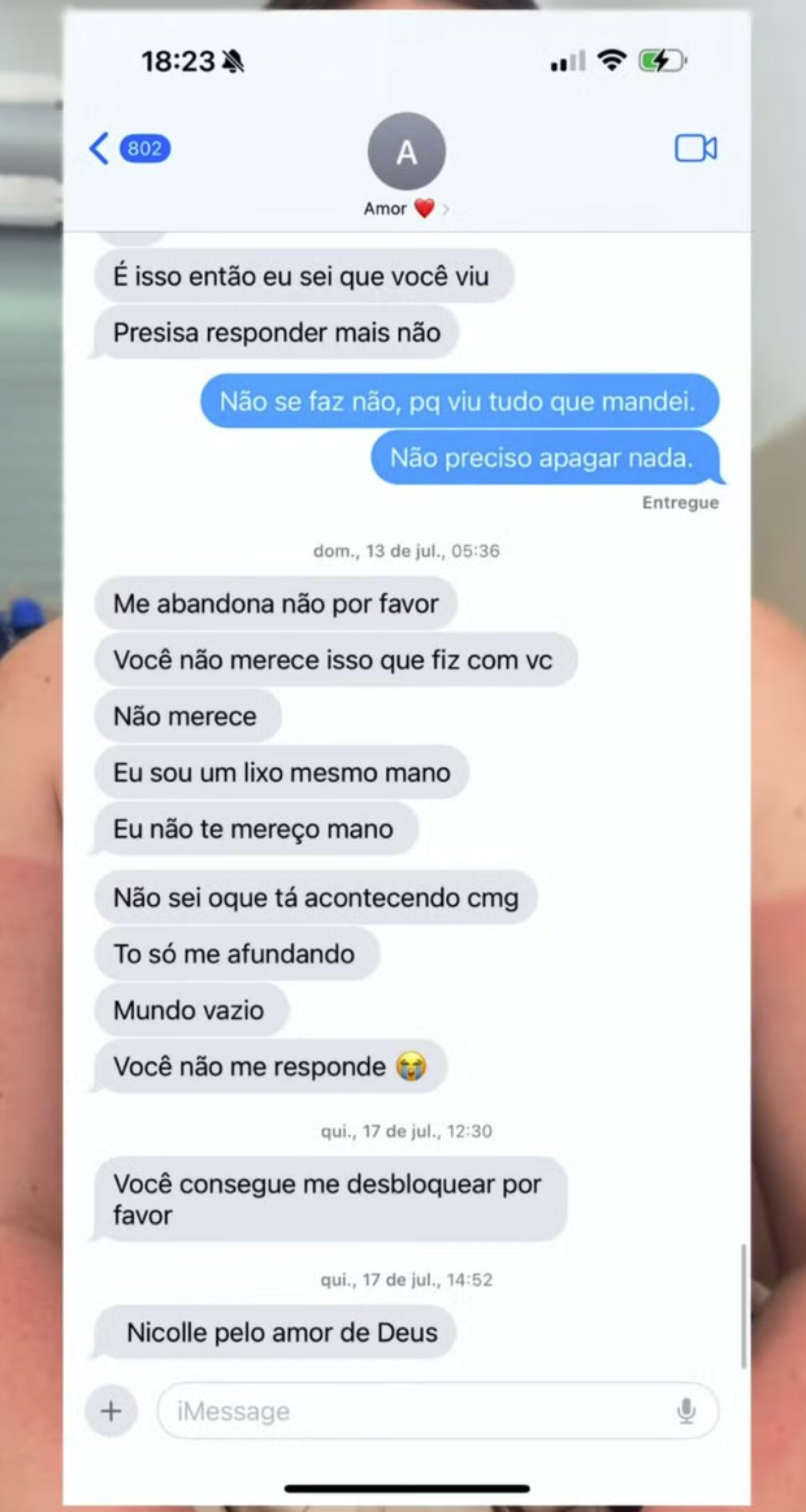 Ex de Gordão da XJ expõe prints e fala sobre término conturbado - reprodução Instagram