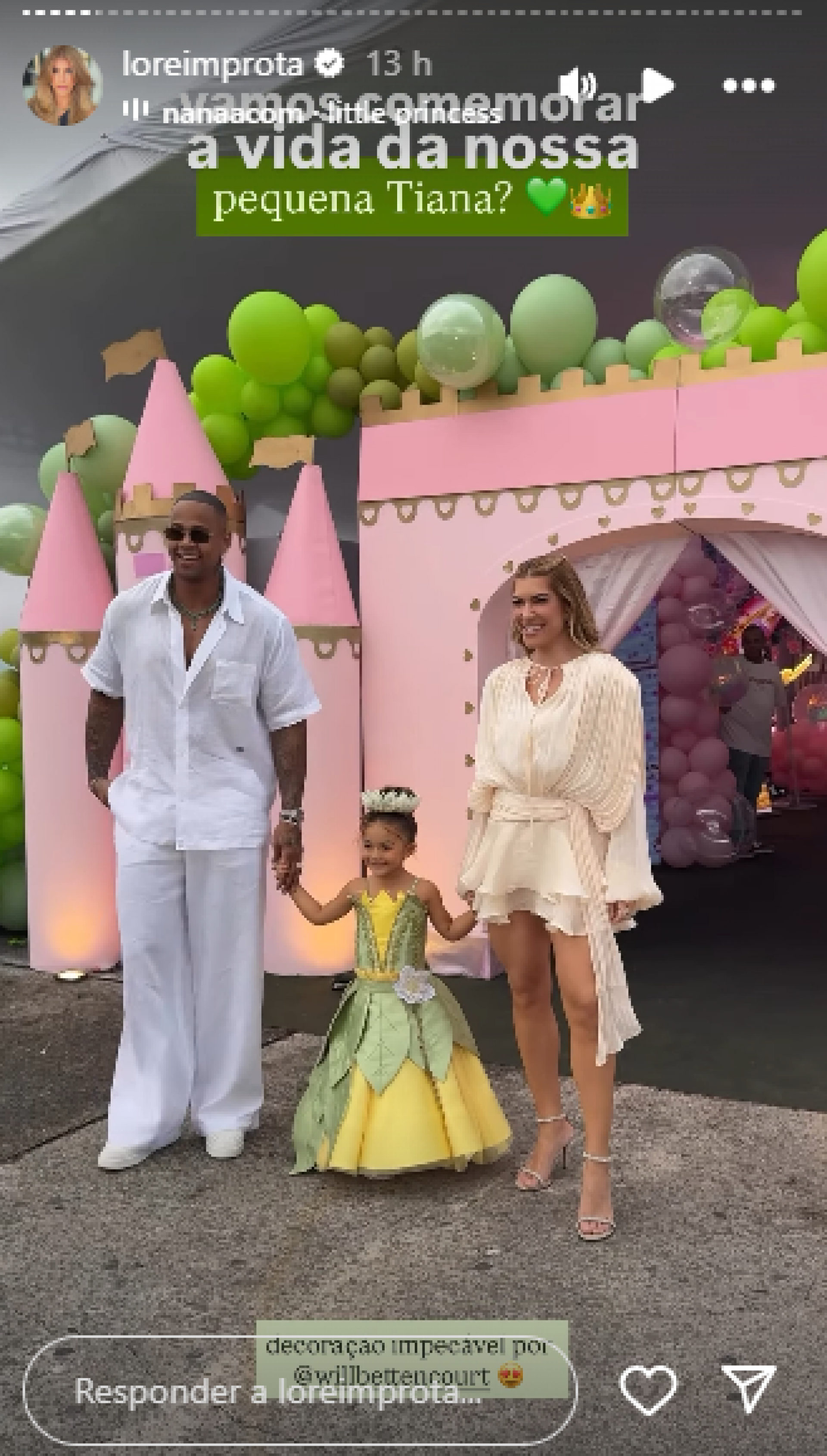 Léo Santana, Lorena Improta e Liz chegam para o aniversário da pequena - Reprodução / Instagram