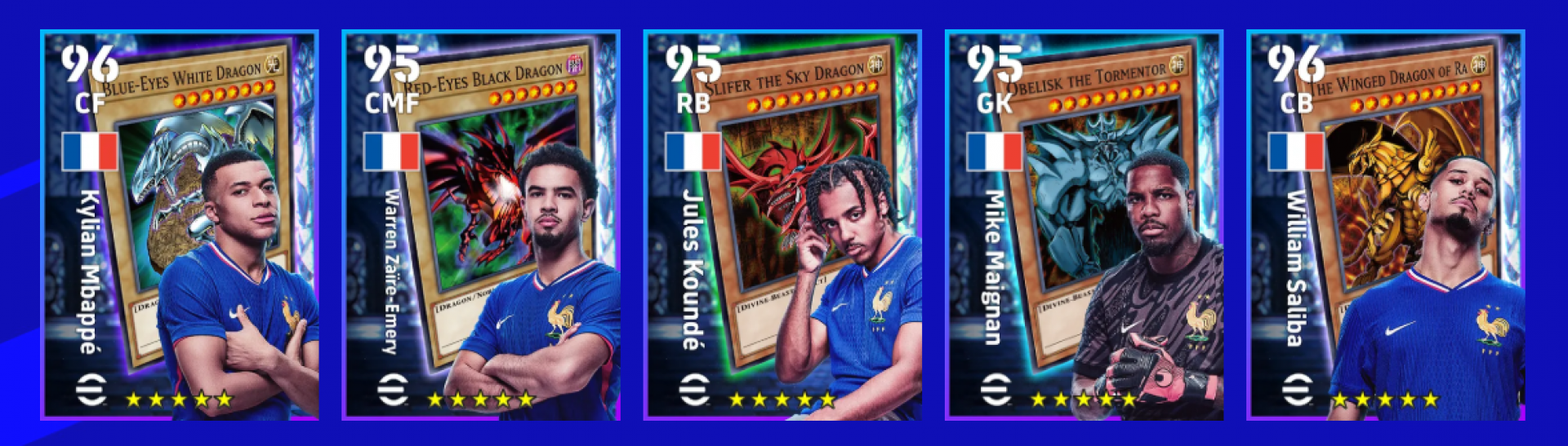 Jogadores franceses tamb&eacute;m ter&atilde;o cartas especiais da colabora&ccedil;&atilde;o entre efootabll e Yu-Gi-Oh! - Divulga&ccedil;&atilde;o