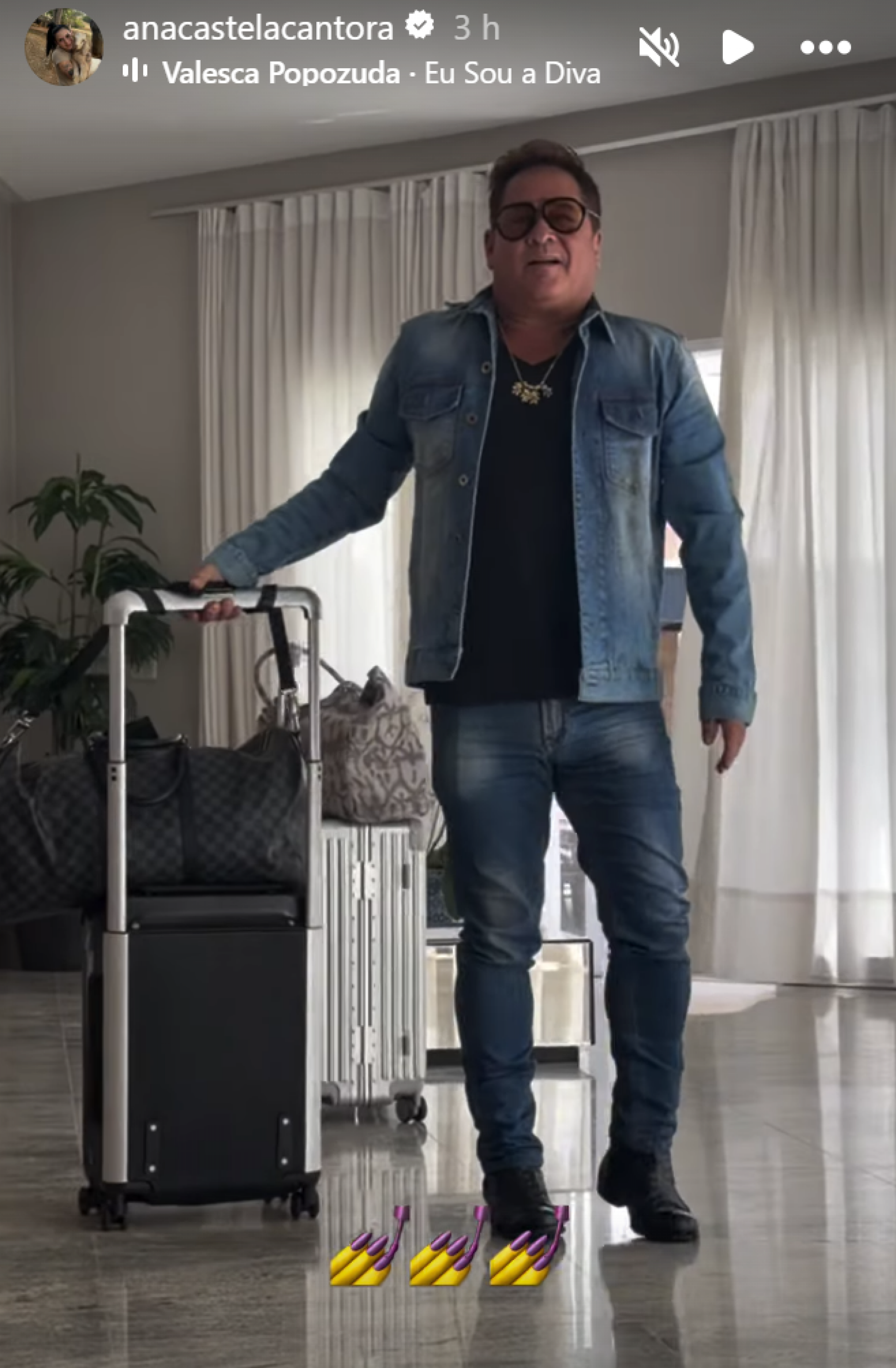 Ana Castela canta na casa de Zé Felipe e tieta Leonardo em Goiânia - reprodução Instagram